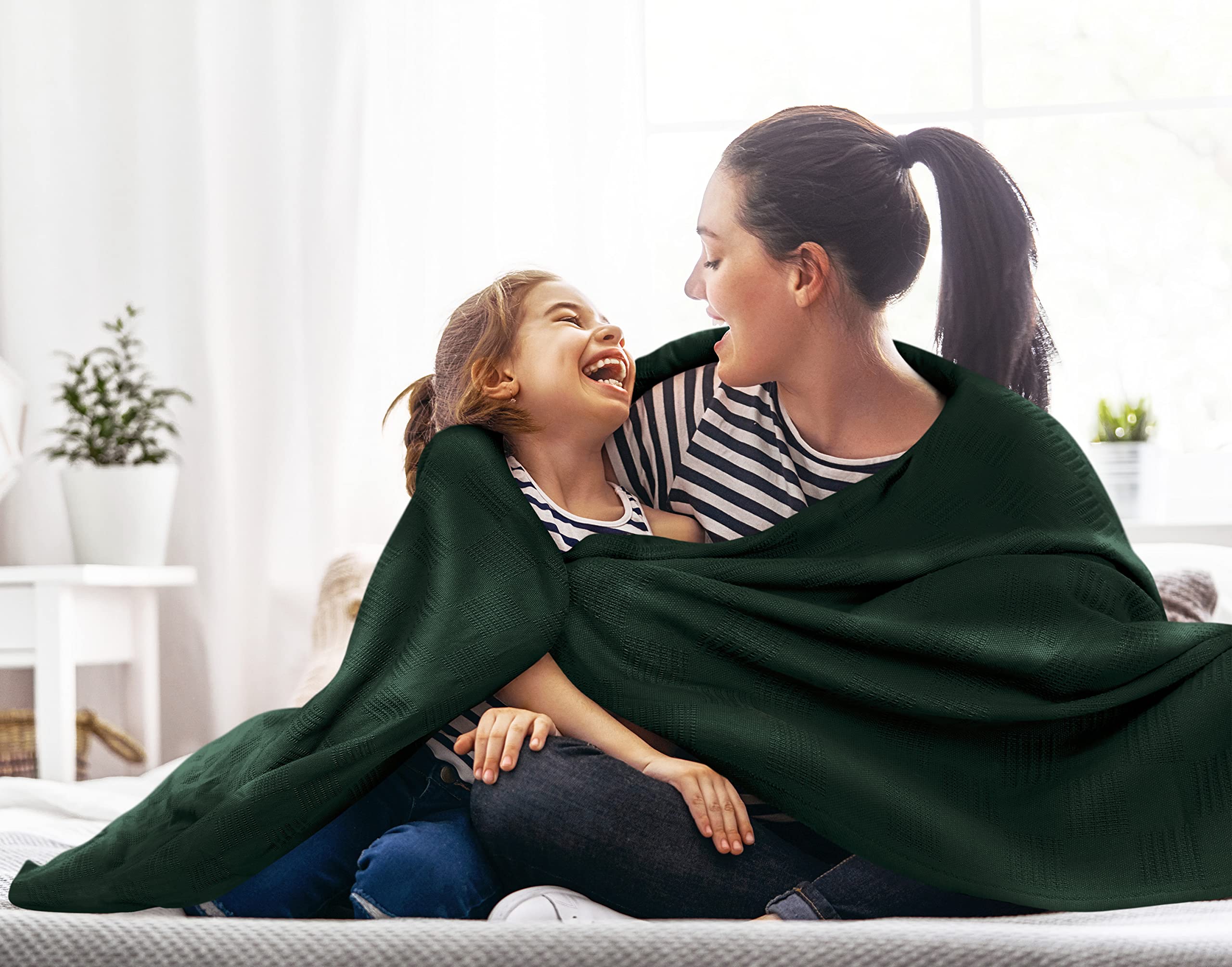 Foto 5 pulgar | Manta Blanket Utopia Bedding, 100% Algodón, 150 X 125 Cm, Color Verde Bosque - Venta Internacional.