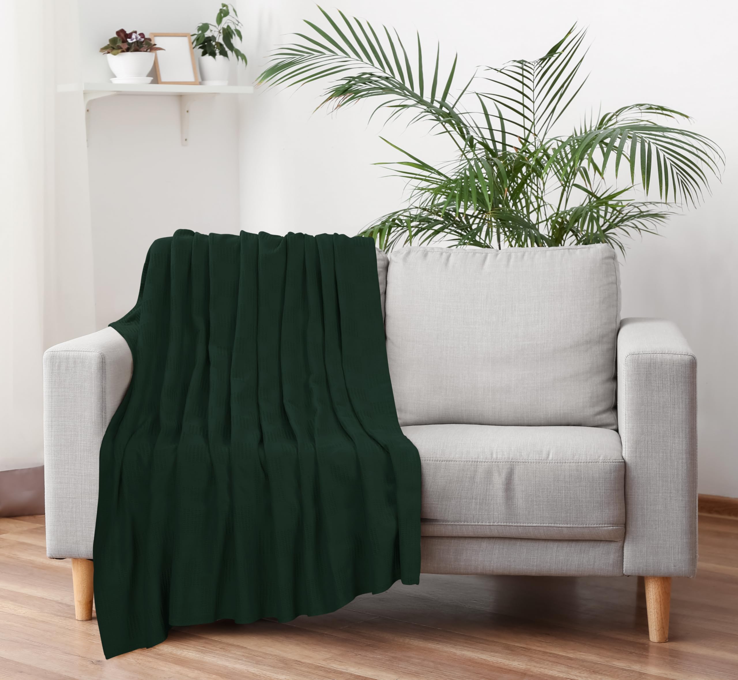 Foto 7 pulgar | Manta Blanket Utopia Bedding, 100% Algodón, 150 X 125 Cm, Color Verde Bosque - Venta Internacional.