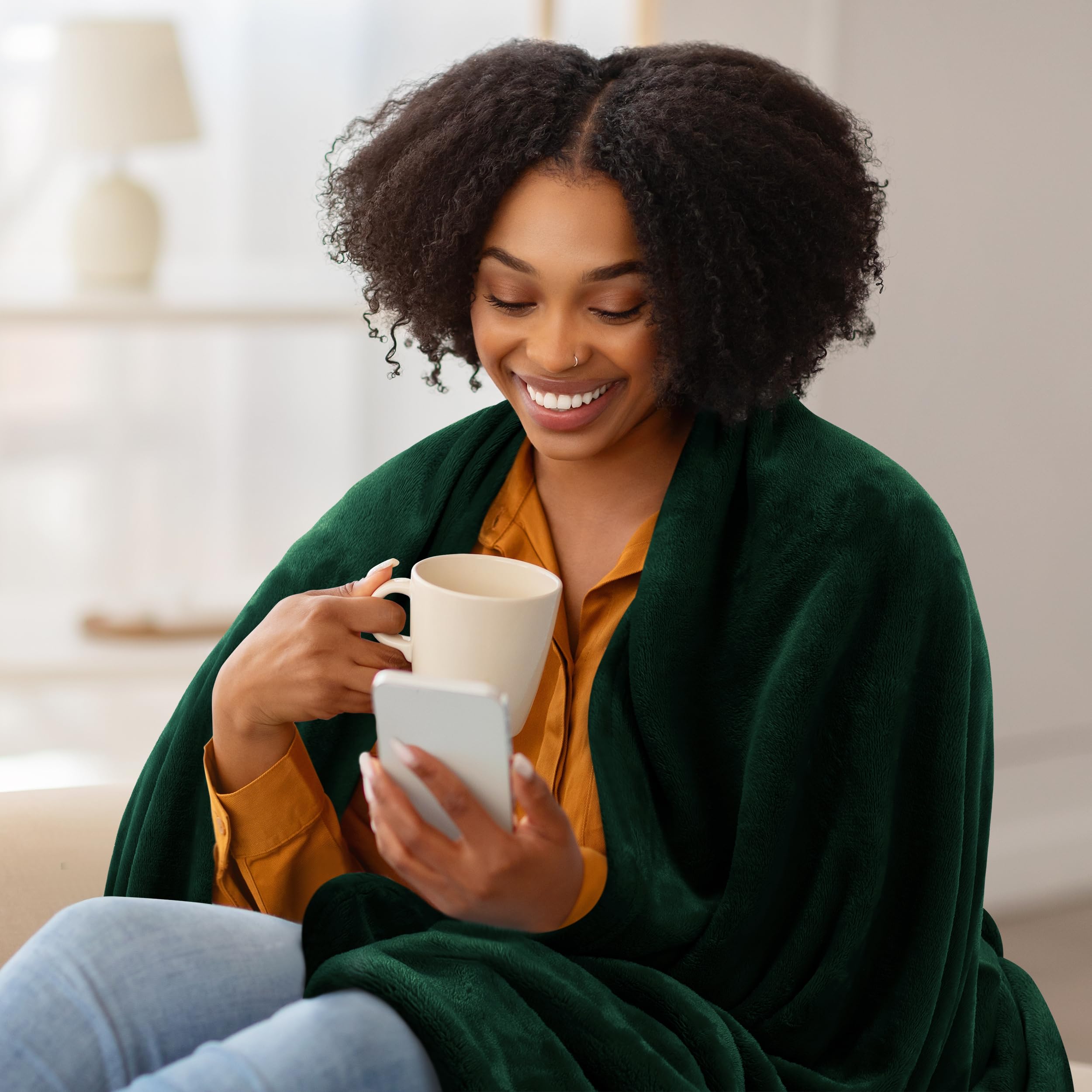 Foto 3 | Cama Polar Blanket Utopia, Tamaño King, Color Verde Bosque, 300 G/m² - Venta Internacional.