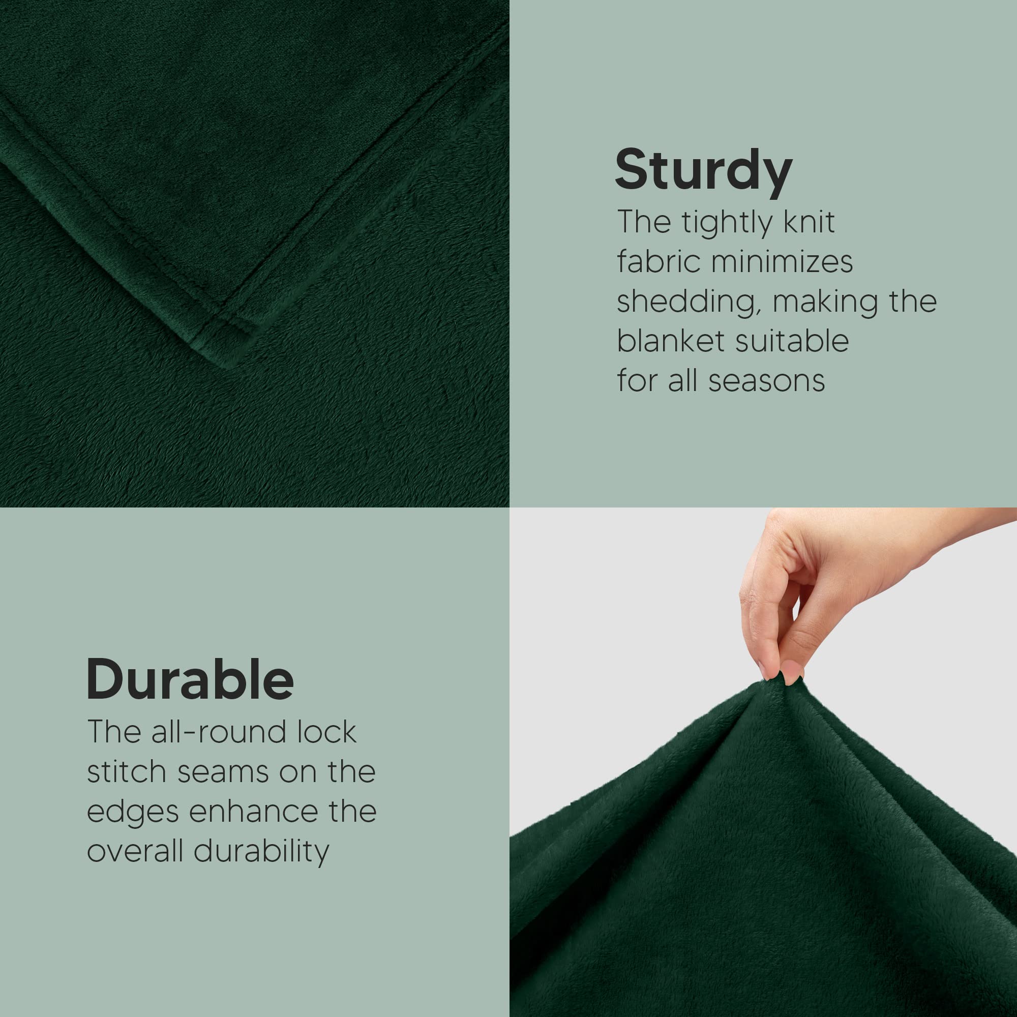 Foto 6 pulgar | Cama Polar Blanket Utopia, Tamaño King, Color Verde Bosque, 300 G/m² - Venta Internacional.
