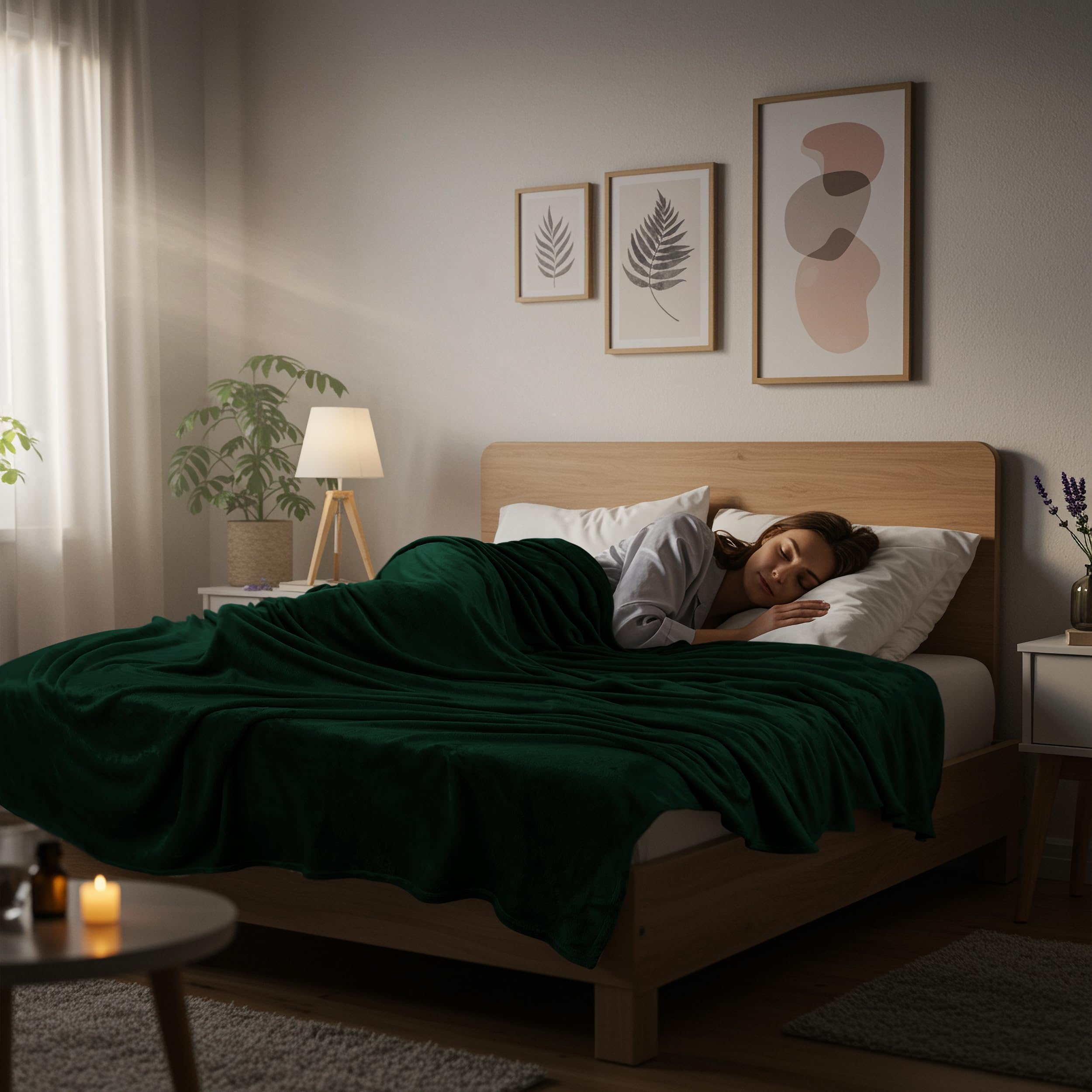 Foto 7 pulgar | Cama Polar Blanket Utopia, Tamaño King, Color Verde Bosque, 300 G/m² - Venta Internacional.