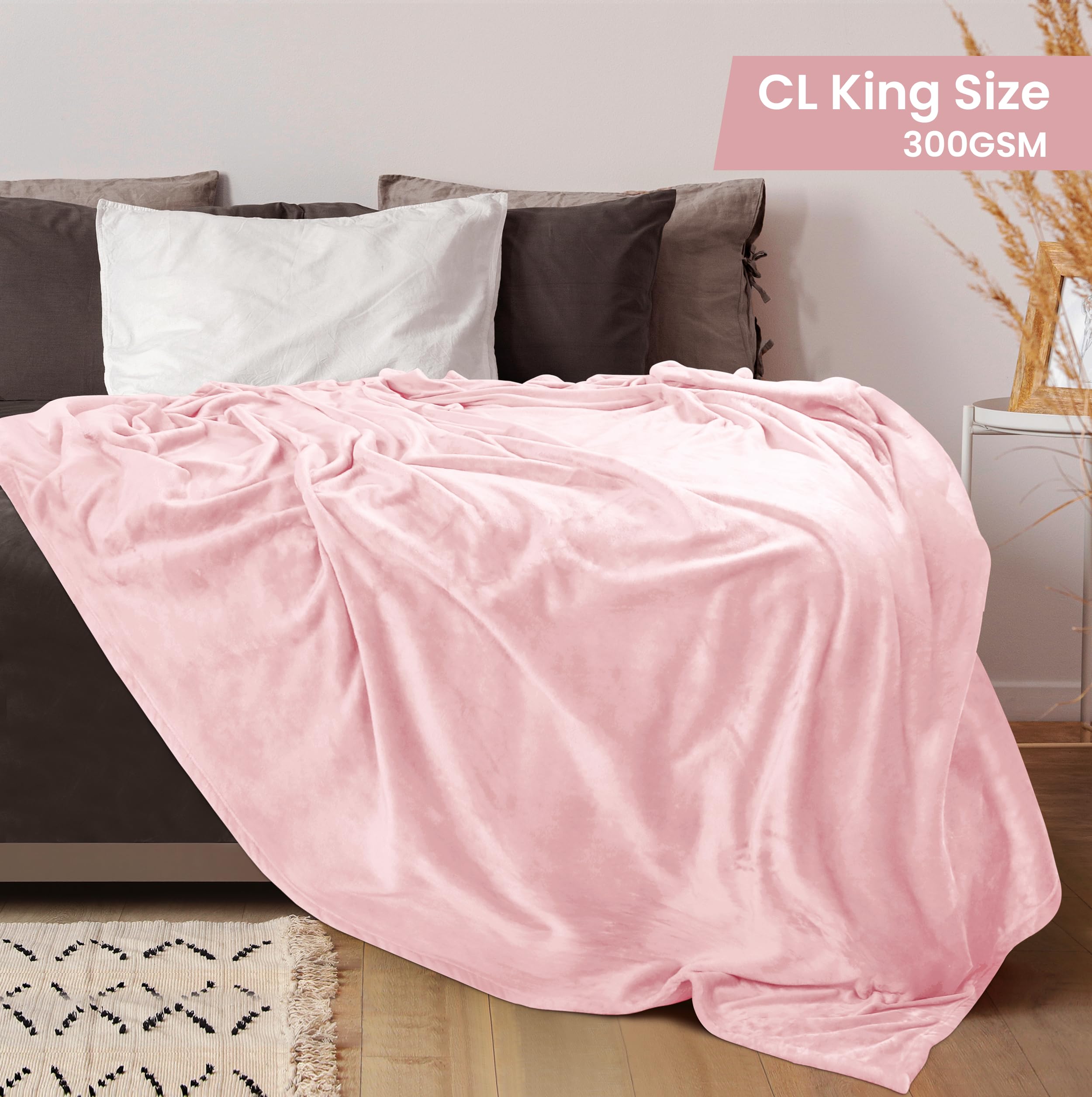 Foto 3 pulgar | Forro Polar Blanket Utopia California King, Color Rosa, 300 G/m² - Venta Internacional.