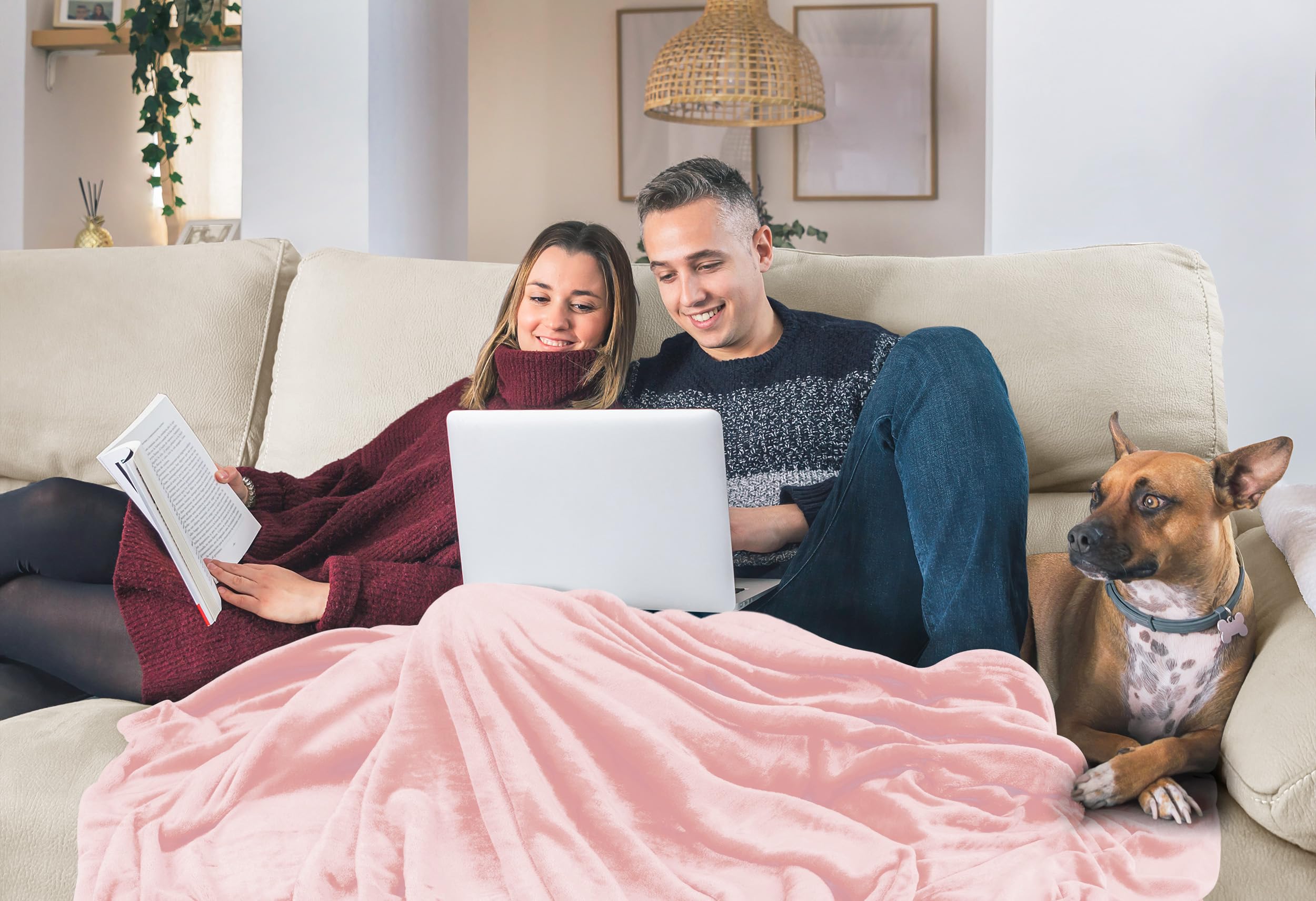 Foto 6 pulgar | Forro Polar Blanket Utopia California King, Color Rosa, 300 G/m² - Venta Internacional.