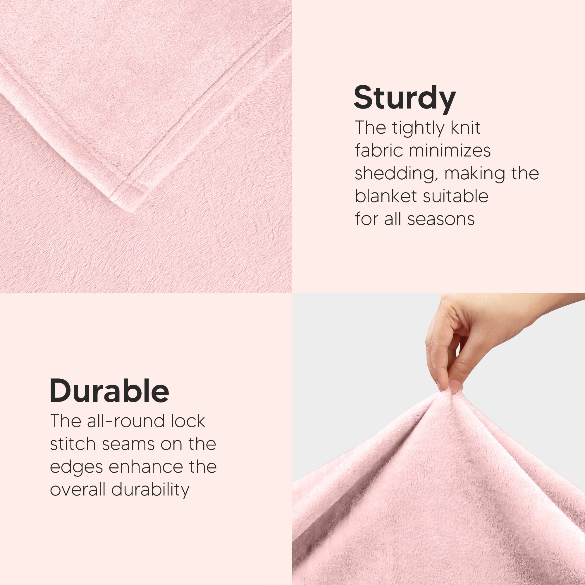 Foto 8 pulgar | Forro Polar Blanket Utopia California King, Color Rosa, 300 G/m² - Venta Internacional.