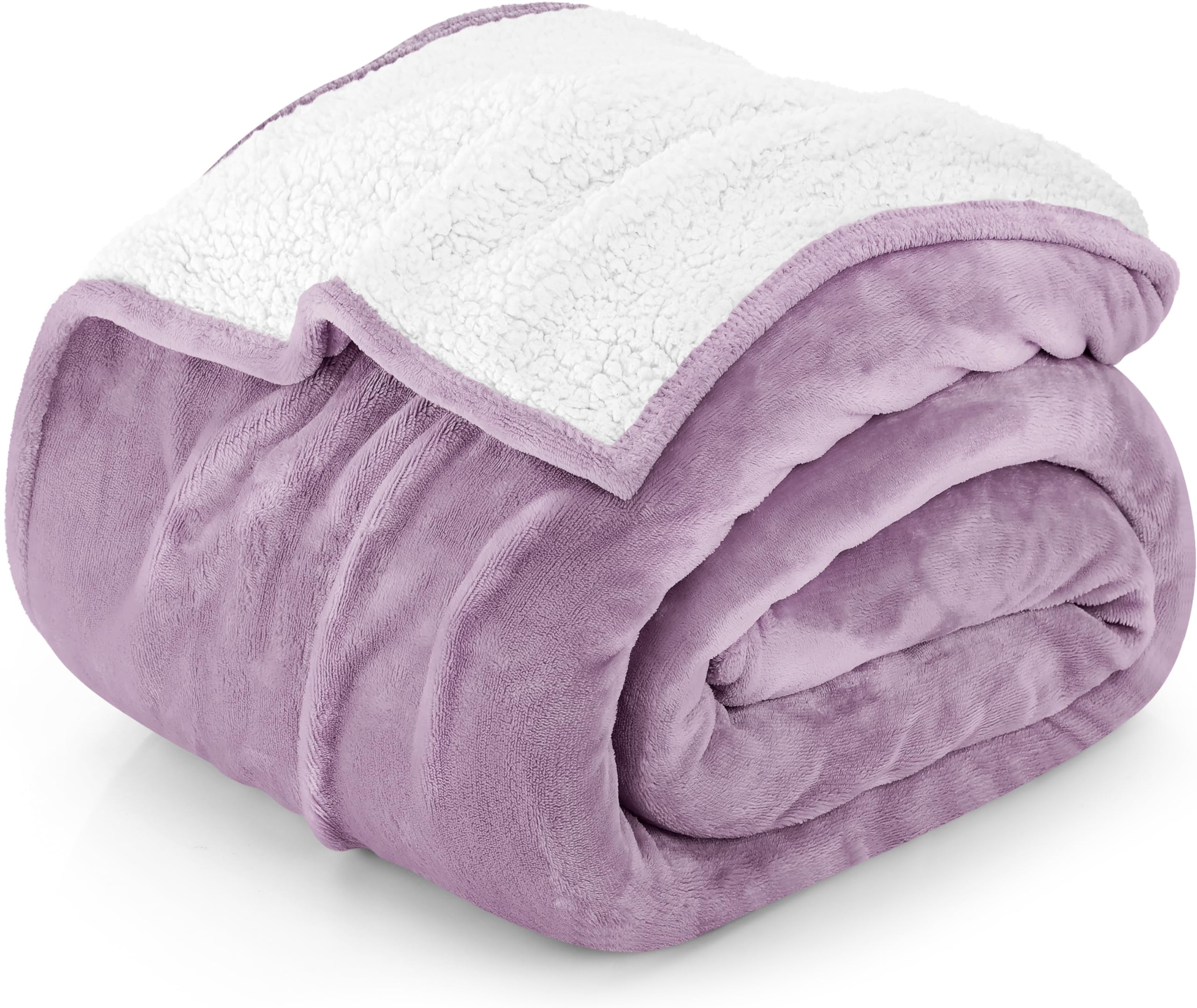 Colcha Utopia, Cama Sherpa, Tamaño Queen, Color Lila, 230 X 230 Cm - Venta Internacional.