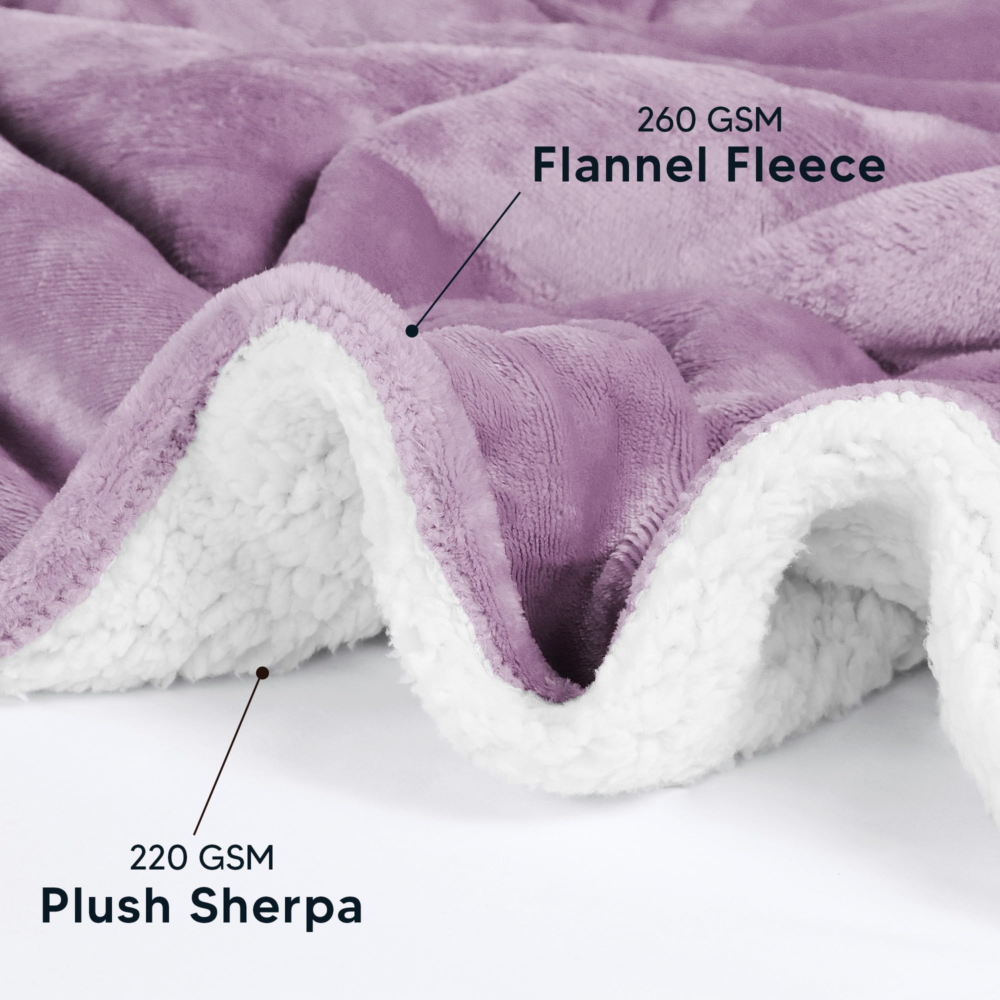 Foto 4 pulgar | Colcha Utopia, Cama Sherpa, Tamaño Queen, Color Lila, 230 X 230 Cm - Venta Internacional.