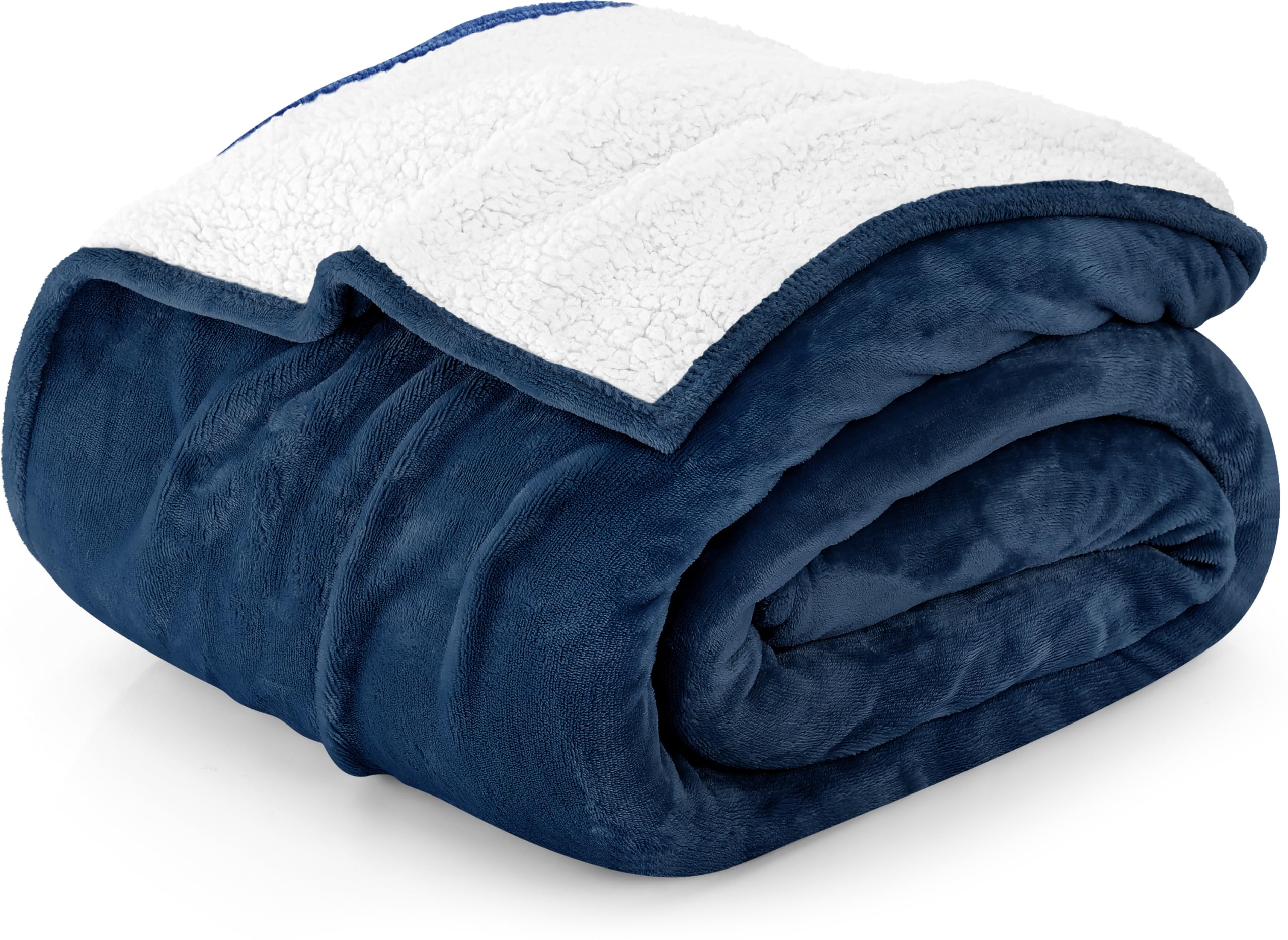 Manta De Cama Sherpa De Blanket Utopia Bedding, Tamaño Azul Marino, 127 X 152 Cm - Venta Internacional.