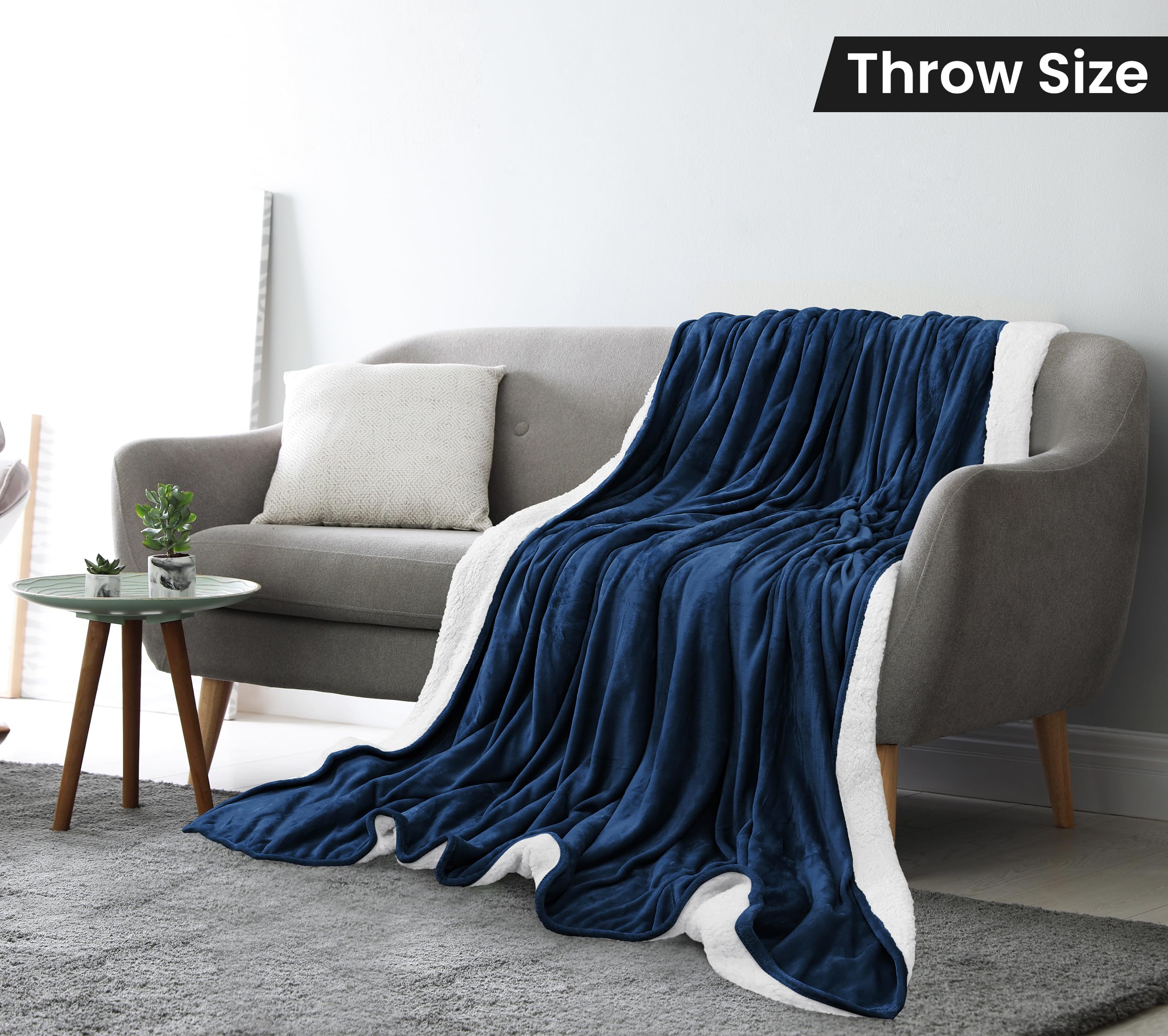 Foto 3 pulgar | Manta De Cama Sherpa De Blanket Utopia Bedding, Tamaño Azul Marino, 127 X 152 Cm - Venta Internacional.