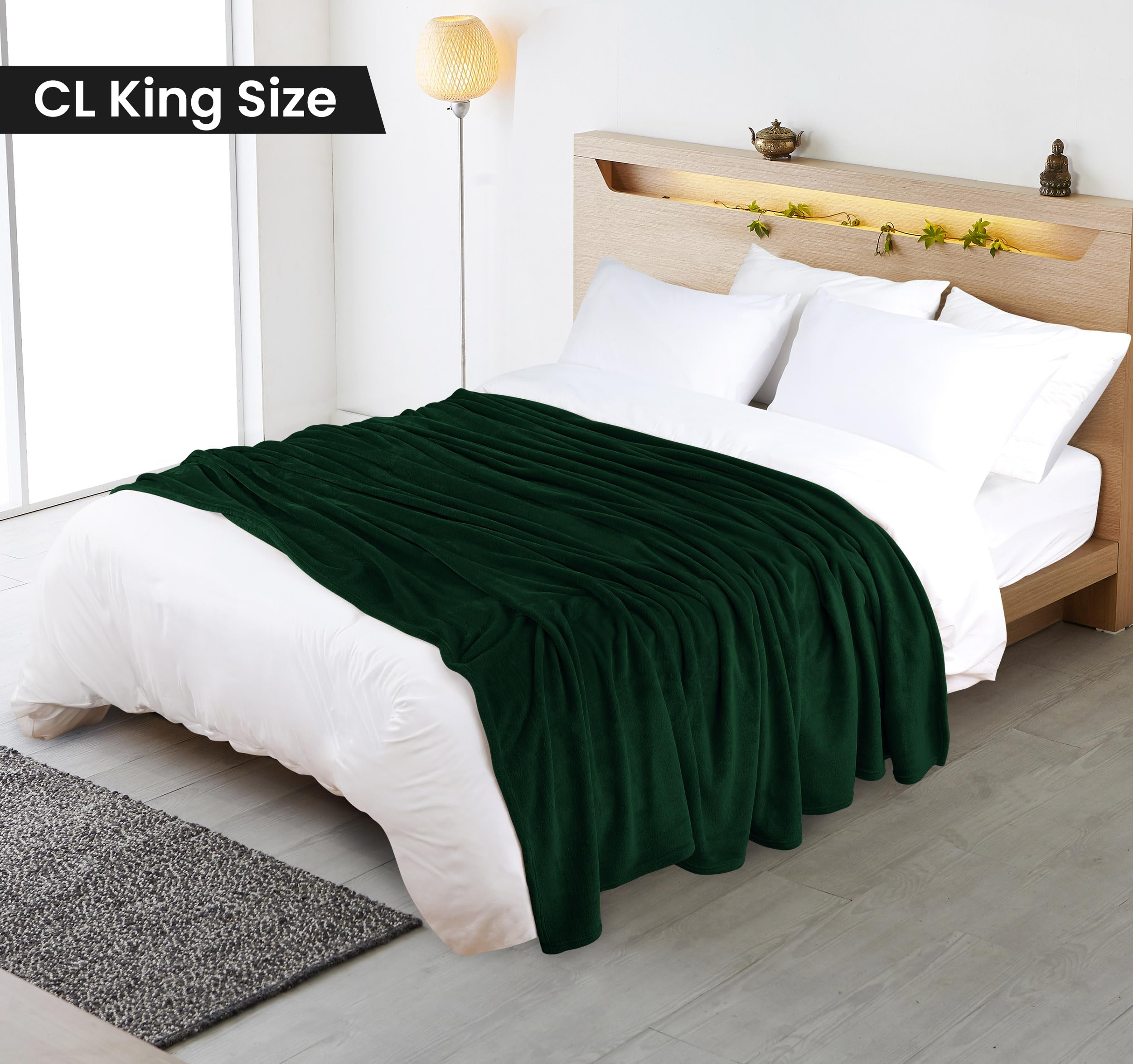 Foto 3 pulgar | Manta Utopia Bedding, Forro Polar, Color Verde Bosque, California King - Venta Internacional.