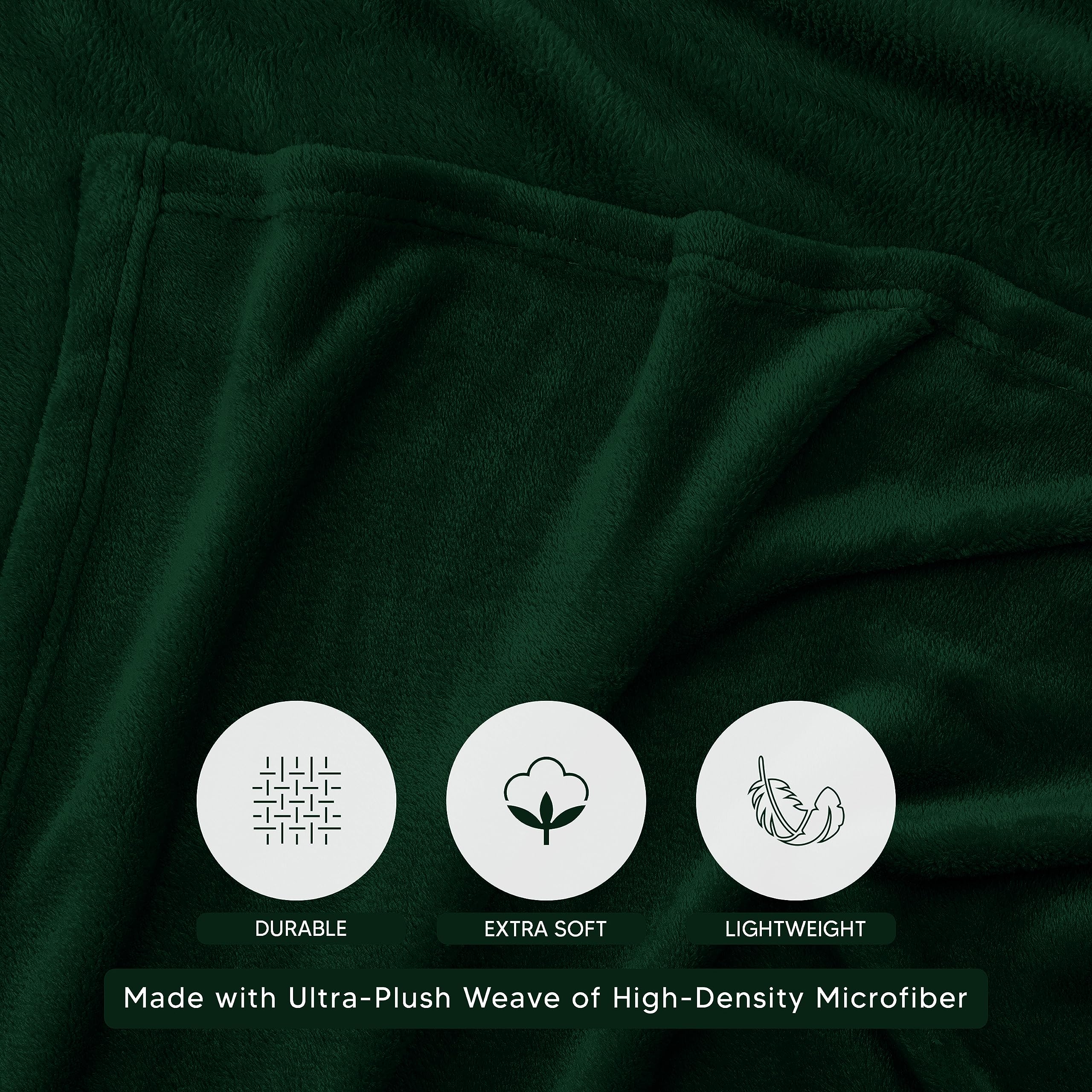 Foto 3 | Manta Utopia Bedding, Forro Polar, Color Verde Bosque, California King - Venta Internacional.