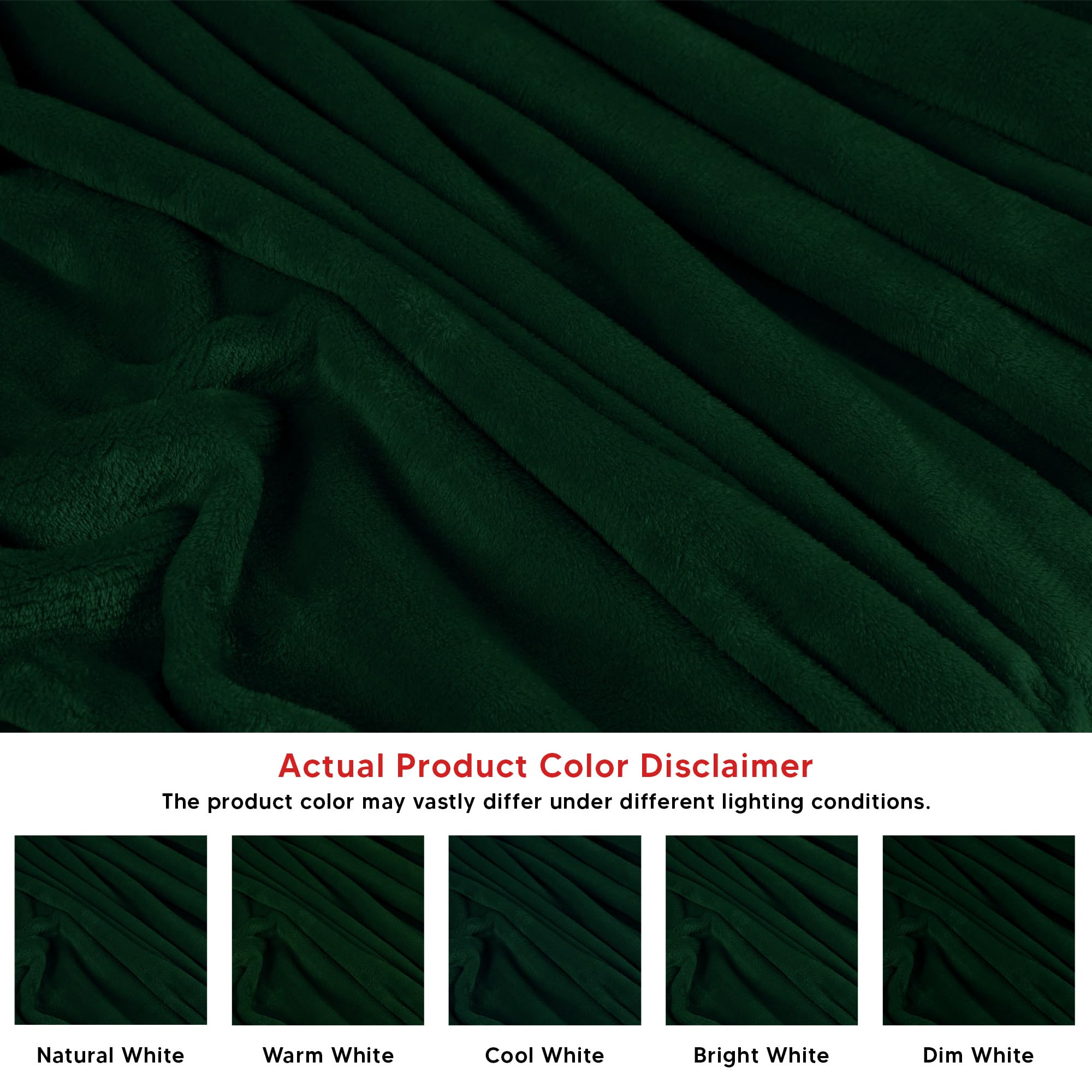 Foto 5 pulgar | Manta Utopia Bedding, Forro Polar, Color Verde Bosque, California King - Venta Internacional.