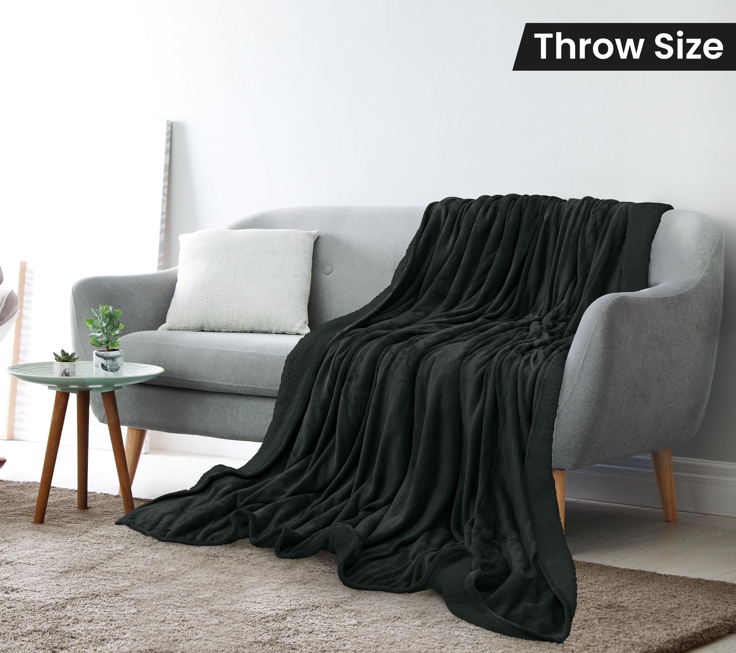 Foto 3 pulgar | Colcha Sherpa Blanket Utopia Bedding, Tamaño 127 X 152 Cm, Color Negro - Venta Internacional.