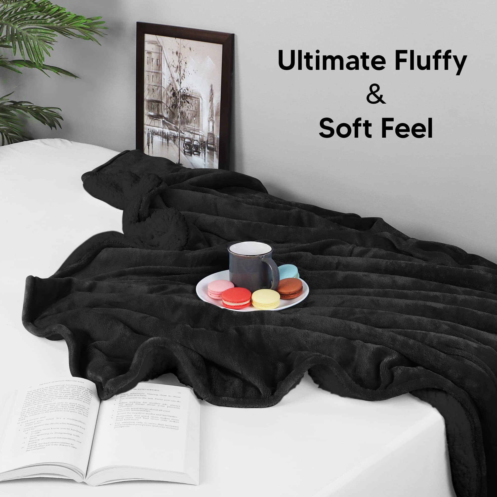 Foto 7 pulgar | Colcha Sherpa Blanket Utopia Bedding, Tamaño 127 X 152 Cm, Color Negro - Venta Internacional.