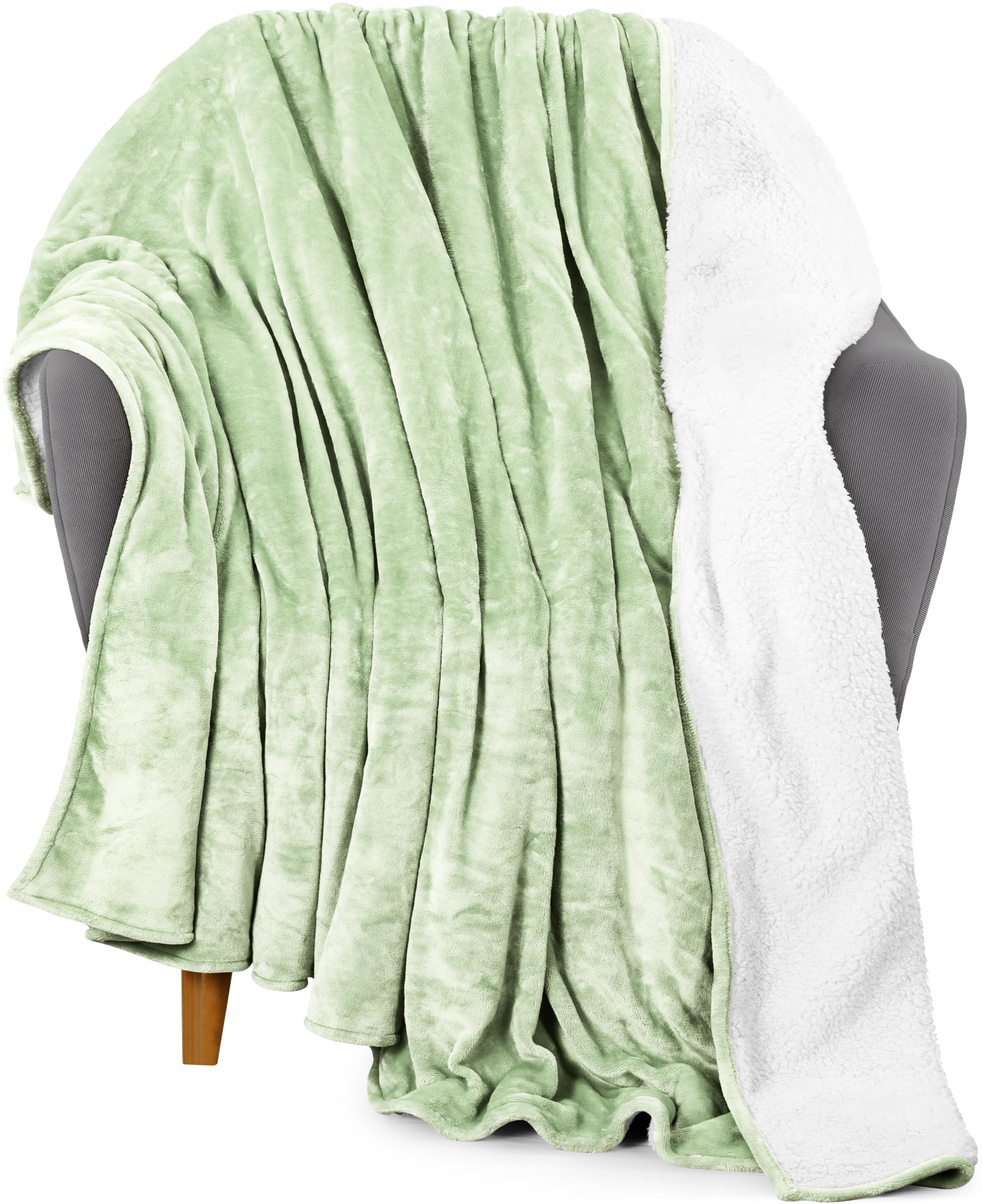 Foto 2 pulgar | Colcha Sherpa Blanket Utopia Bedding, Tamaño 127 X 152 Cm, Color Verde Salvia - Venta Internacional.