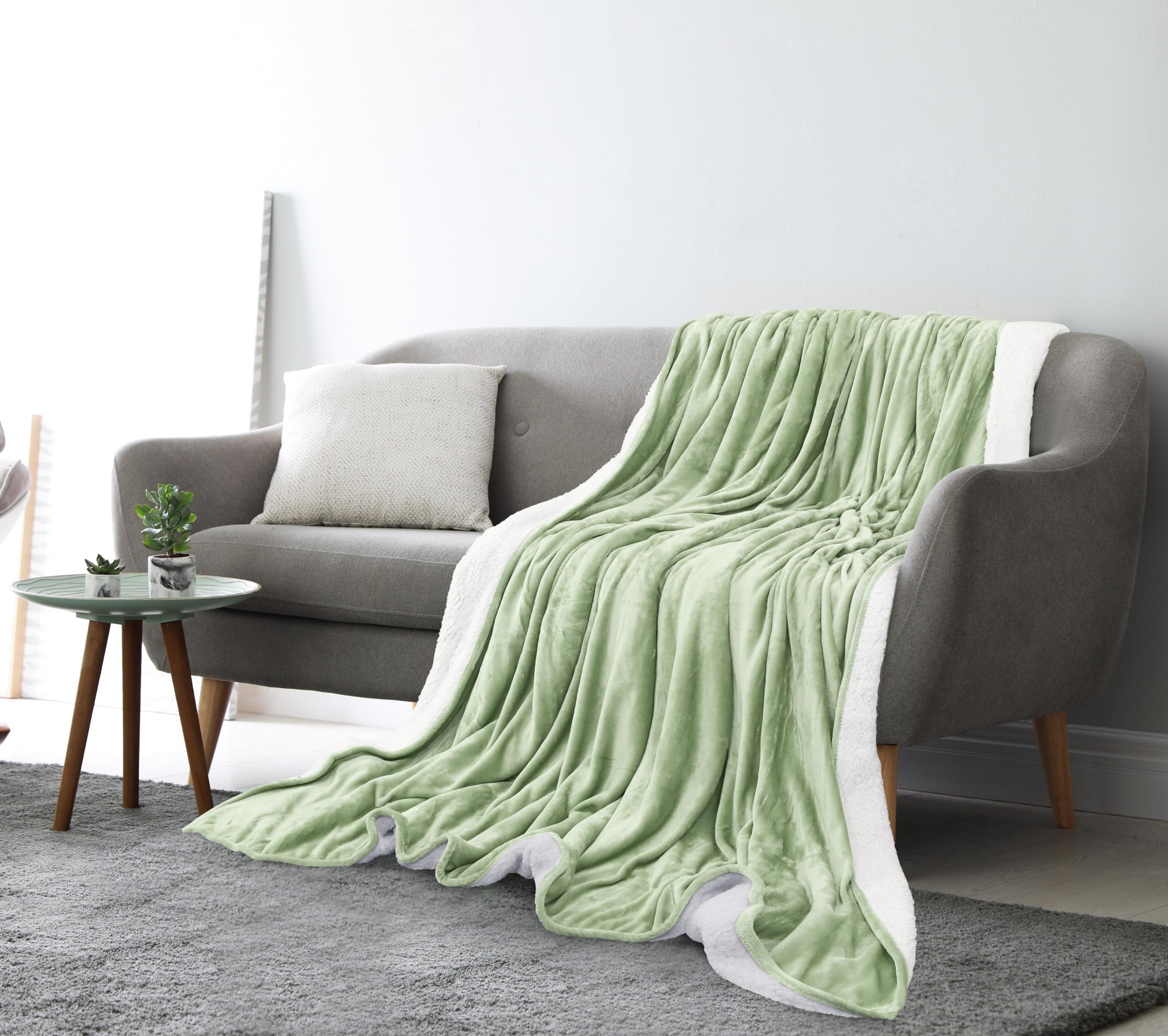 Foto 7 pulgar | Colcha Sherpa Blanket Utopia Bedding, Tamaño 127 X 152 Cm, Color Verde Salvia - Venta Internacional.