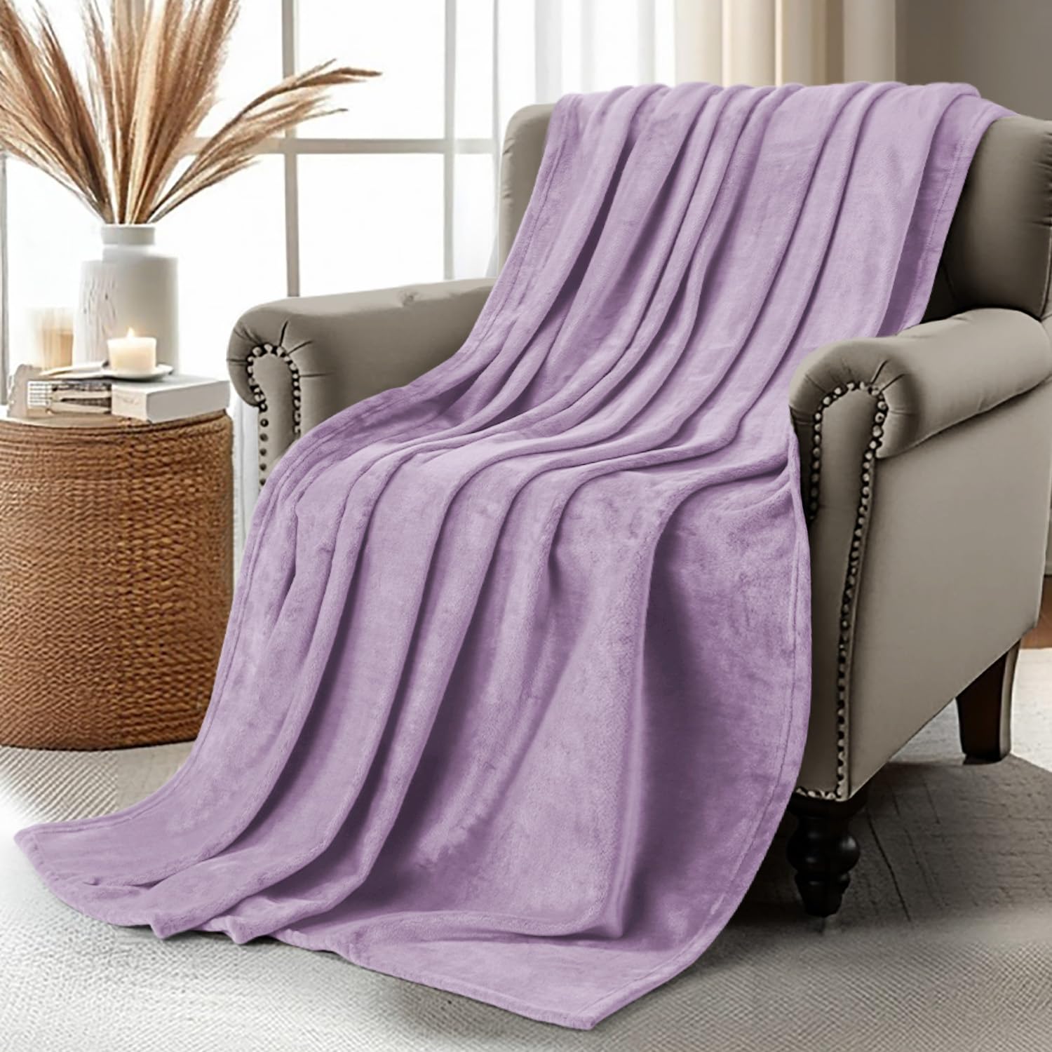 Manta De Forro Polar Blanket Utopia Bedding, Color Lila, 150 X 125 Cm - Venta Internacional.