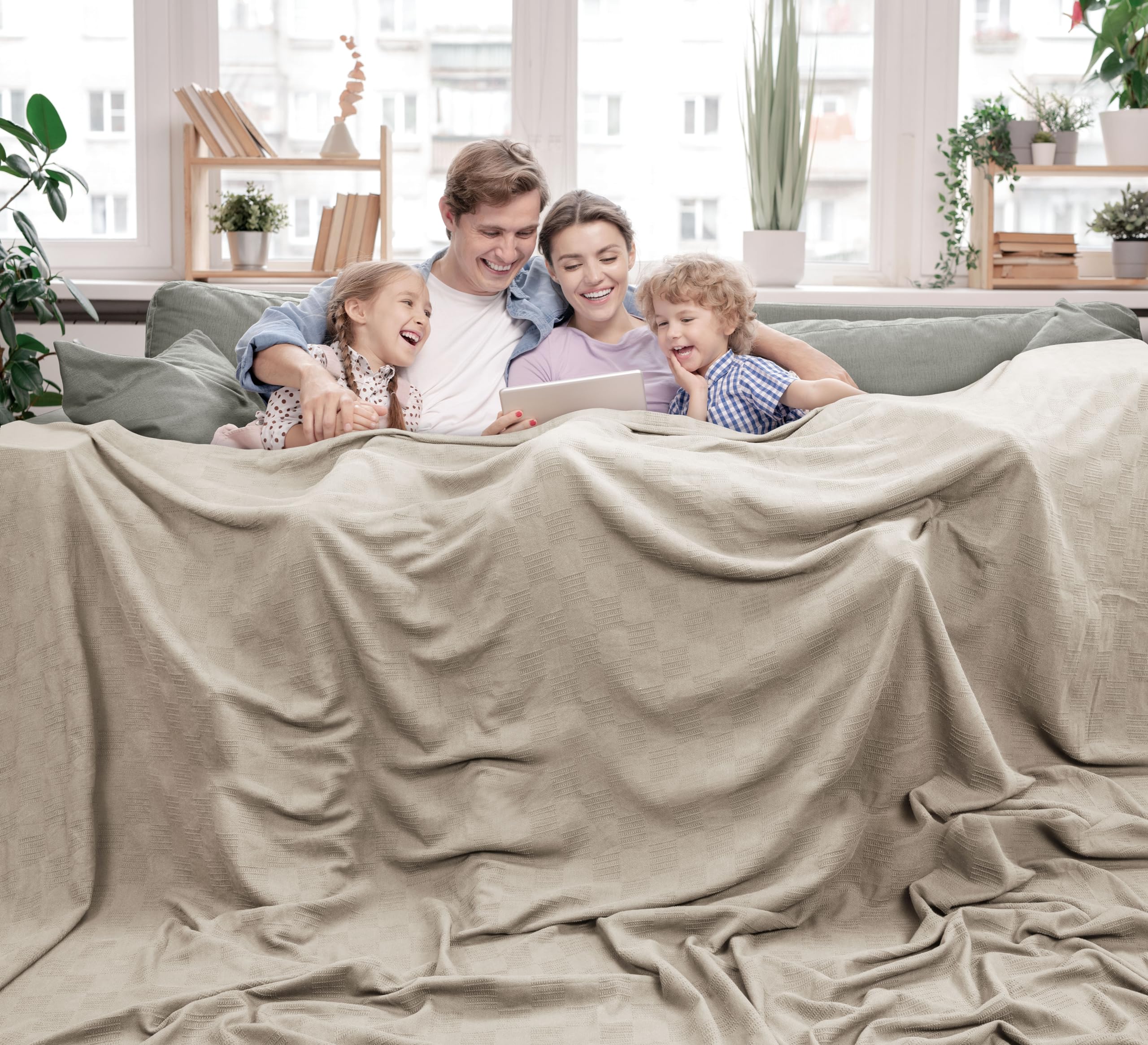 Foto 7 pulgar | Colcha Utopia De Cama Caqui, 100% Algodón, 350 G/m² [120 X 120 Cm] - Venta Internacional.