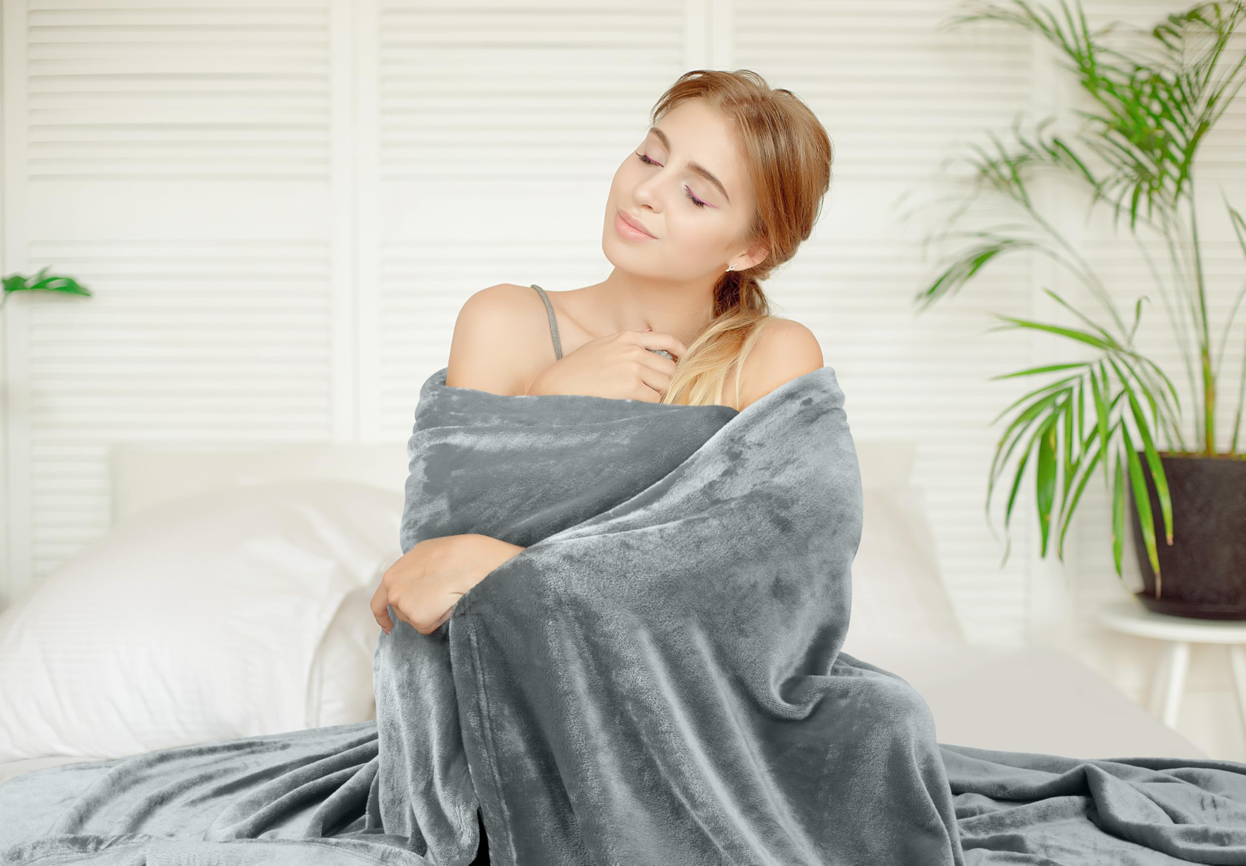 Foto 5 pulgar | Cama Polar Blanket Utopia, Tamaño Queen, Color Gris Ceniza, 300 G/m² - Venta Internacional.