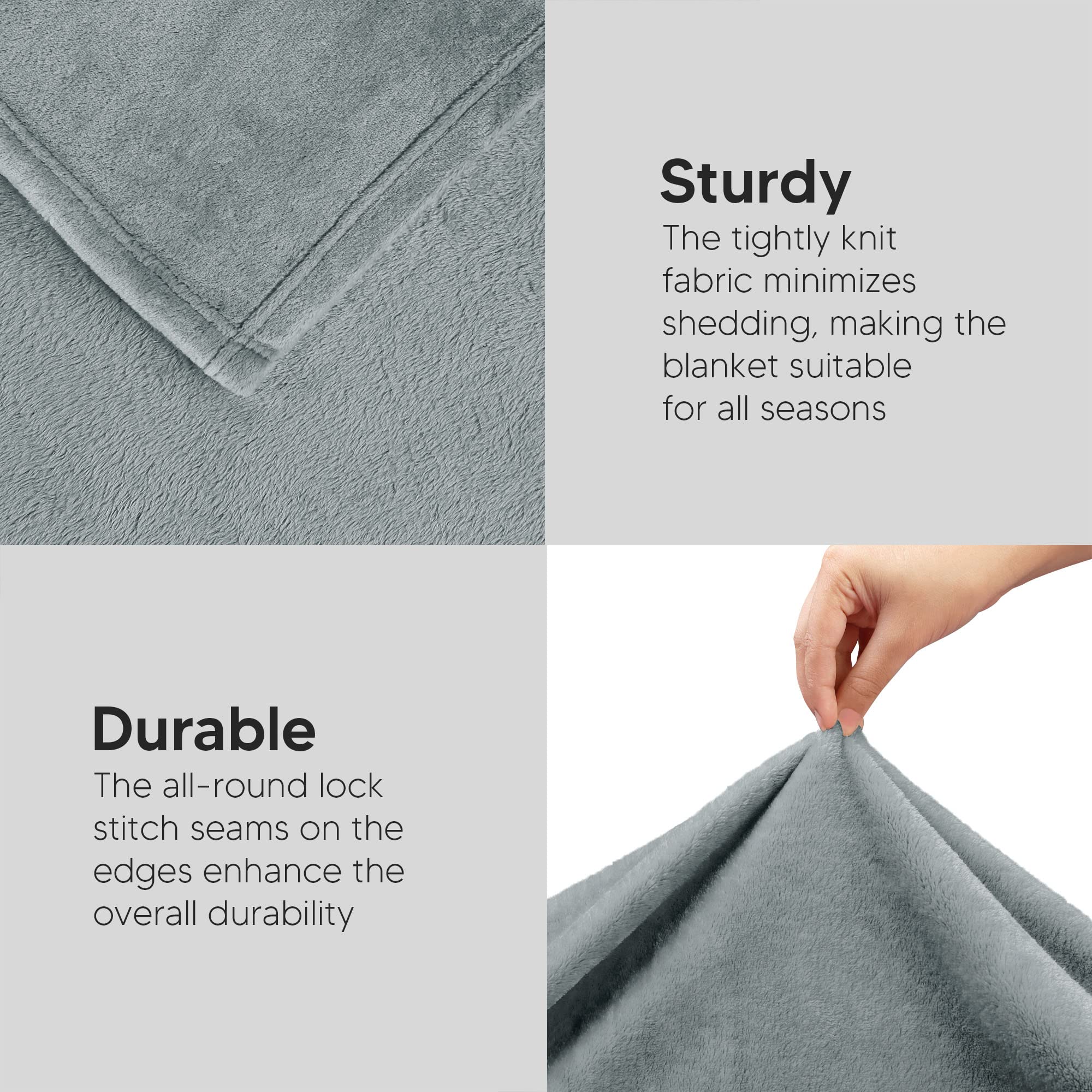Foto 8 pulgar | Cama Polar Blanket Utopia, Tamaño Queen, Color Gris Ceniza, 300 G/m² - Venta Internacional.