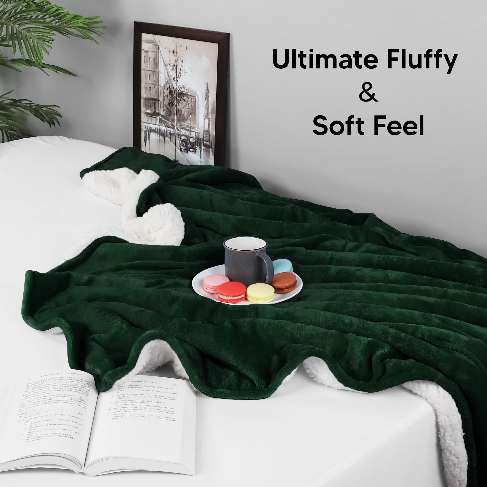 Foto 6 | Manta De Cama Sherpa De Blanket Utopia Bedding, 127 X 152 Cm, Color Verde Bosque - Venta Internacional.