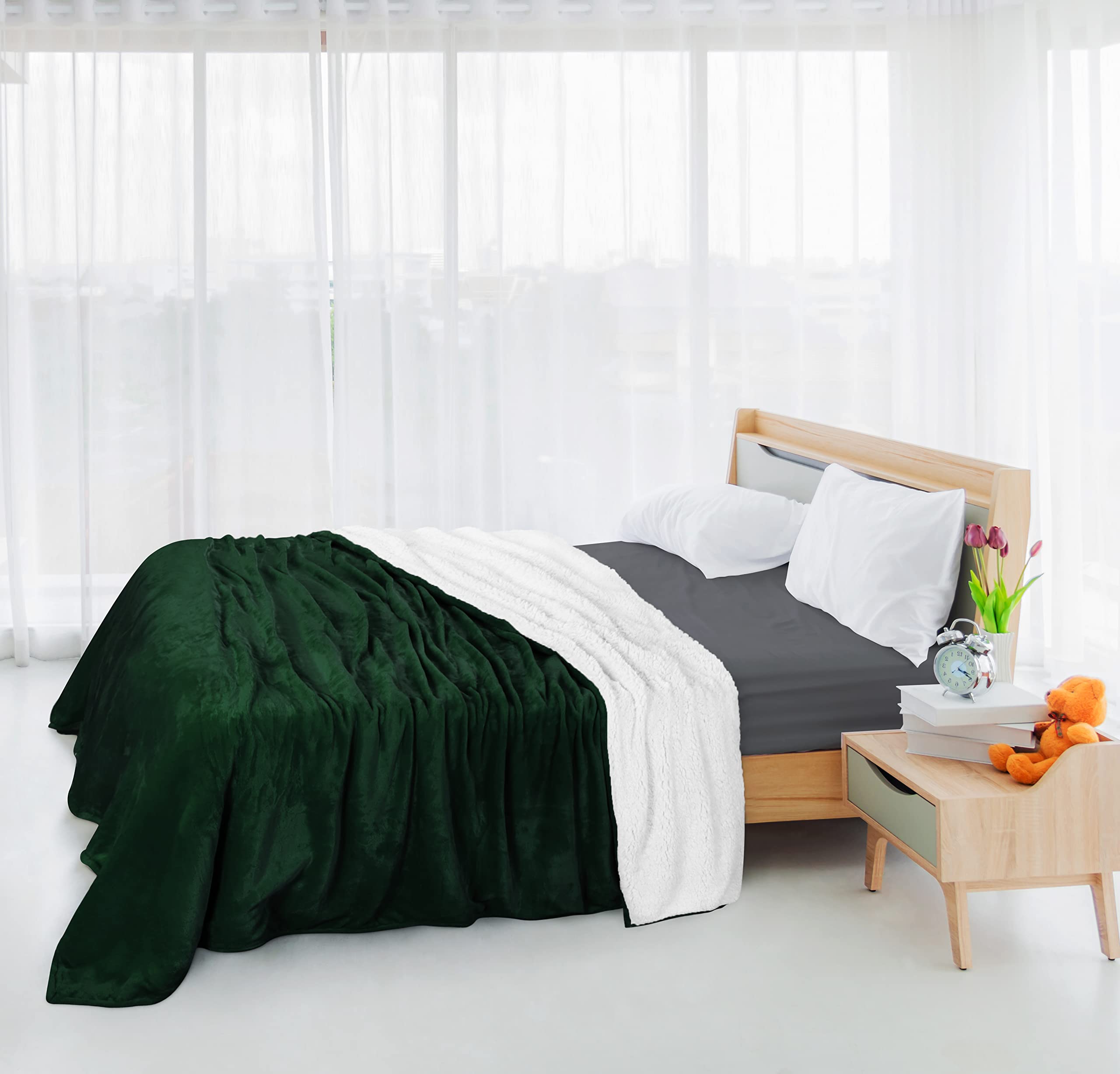 Foto 8 pulgar | Manta De Cama Sherpa De Blanket Utopia Bedding, 127 X 152 Cm, Color Verde Bosque - Venta Internacional.