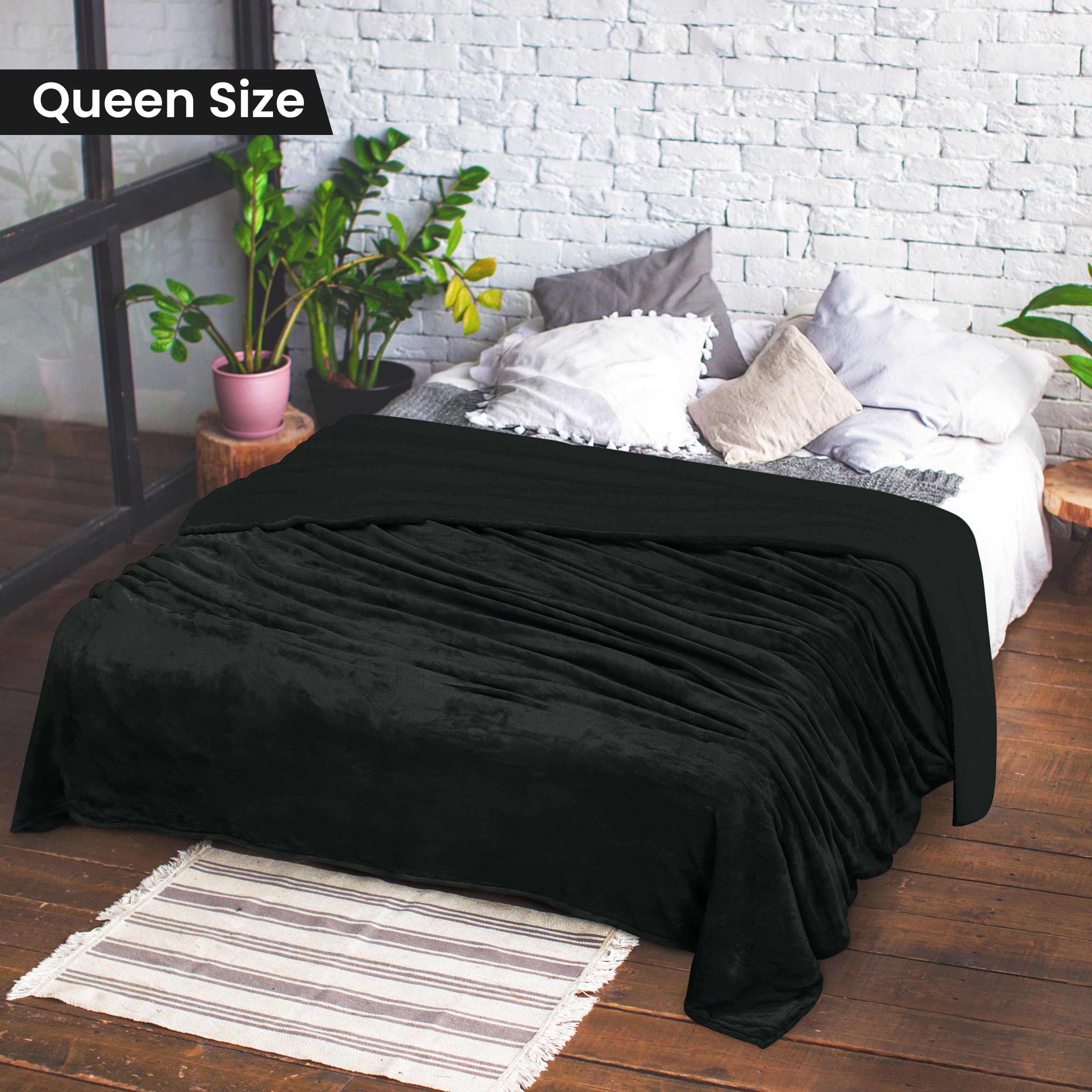 Foto 3 pulgar | Colcha Utopia Sherpa Queen, Talla Queen, Color Negro, 228 X 228 Cm - Venta Internacional.