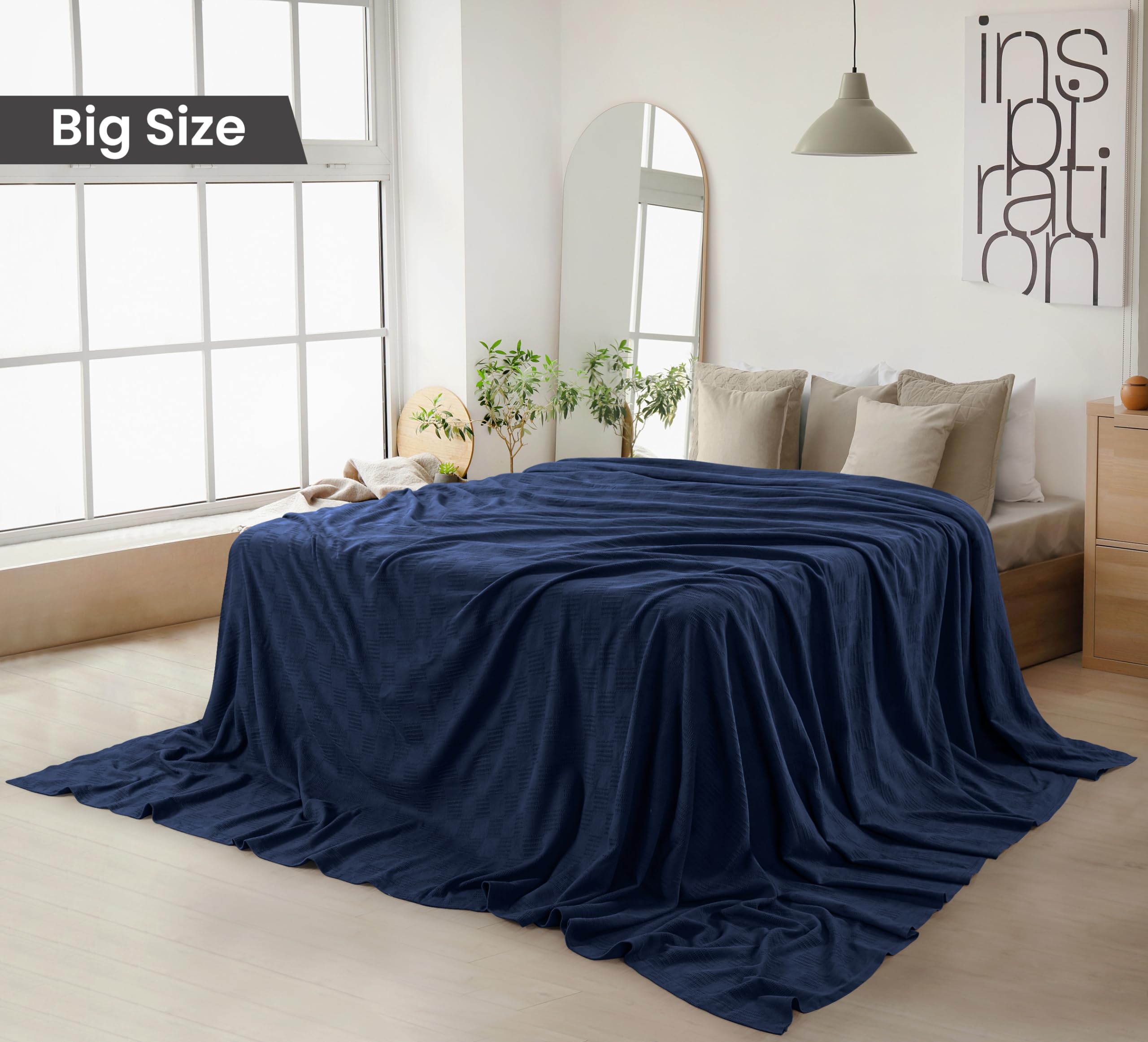 Foto 3 pulgar | Manta Utopia Bedding Azul Marino, 100% Algodón, 350 G/m² [304 X 304 Cm] - Venta Internacional.