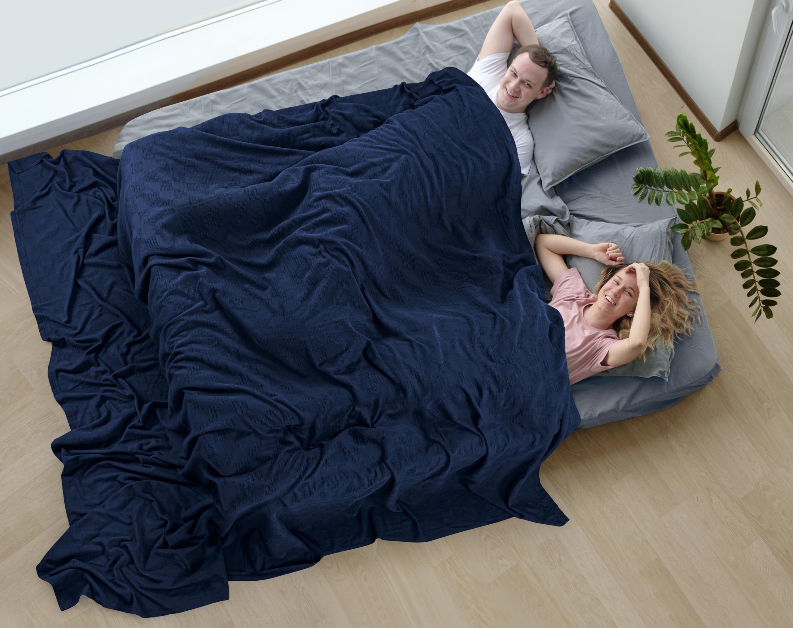 Foto 5 pulgar | Manta Utopia Bedding Azul Marino, 100% Algodón, 350 G/m² [304 X 304 Cm] - Venta Internacional.