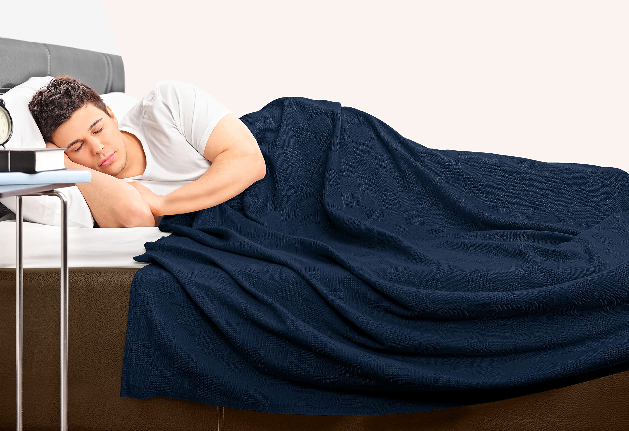 Foto 7 | Manta Utopia Bedding Azul Marino, 100% Algodón, 350 G/m² [304 X 304 Cm] - Venta Internacional.