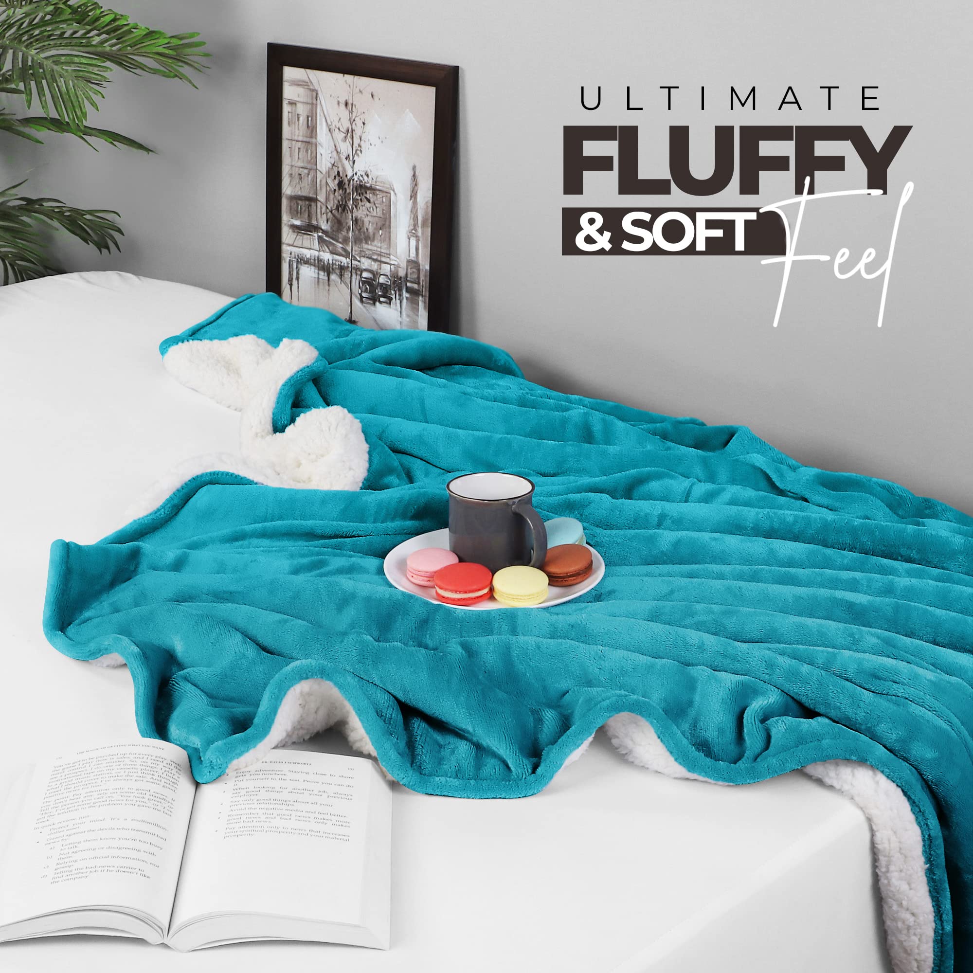 Foto 7 pulgar | Colcha Utopia, Cama Sherpa, Tamaño Queen, Color Turquesa, 230 X 230 Cm - Venta Internacional.