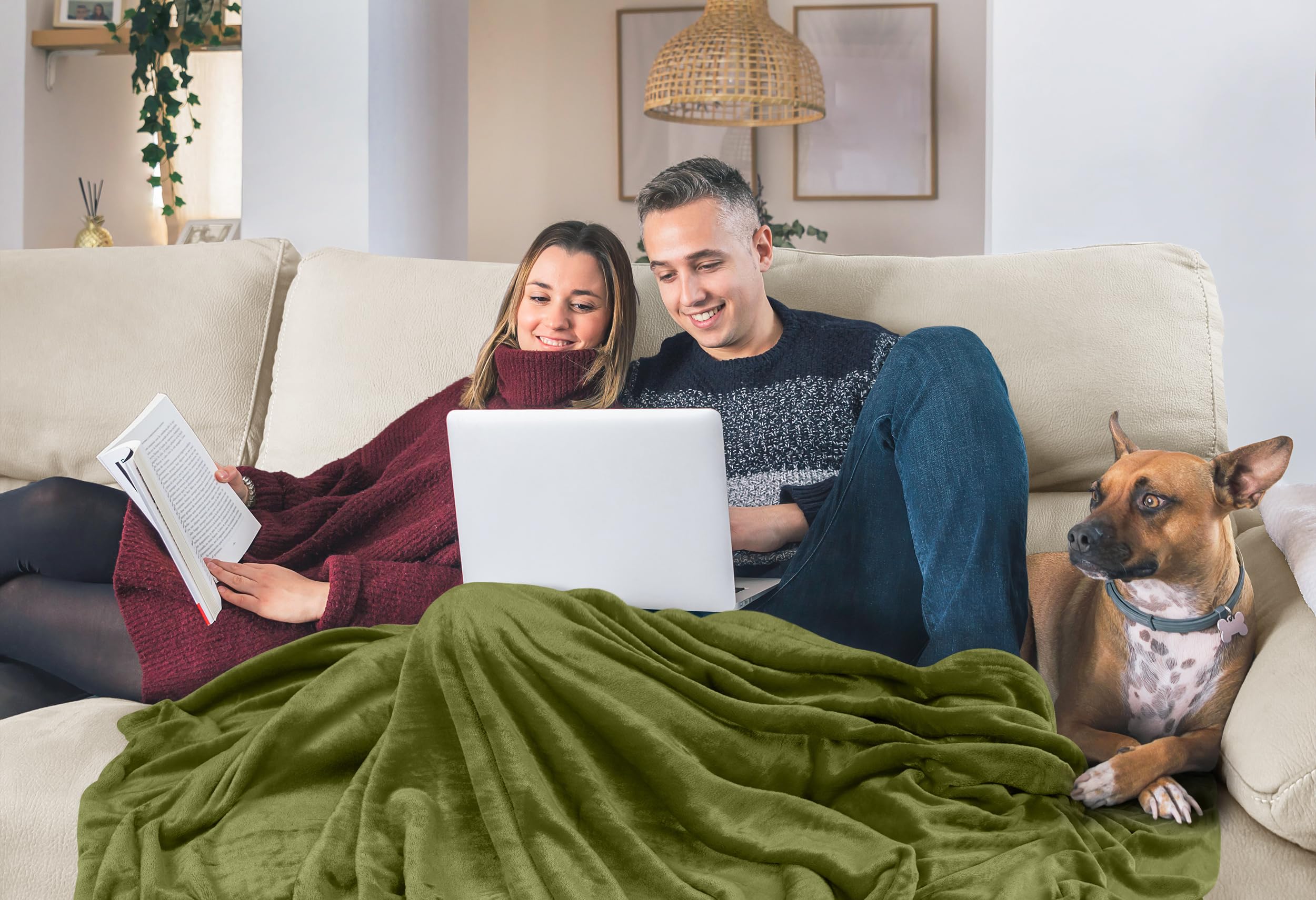 Foto 6 pulgar | Cama Polar Blanket Utopia, Tamaño Queen, Color Oliva, 300 G/m², Suave - Venta Internacional.