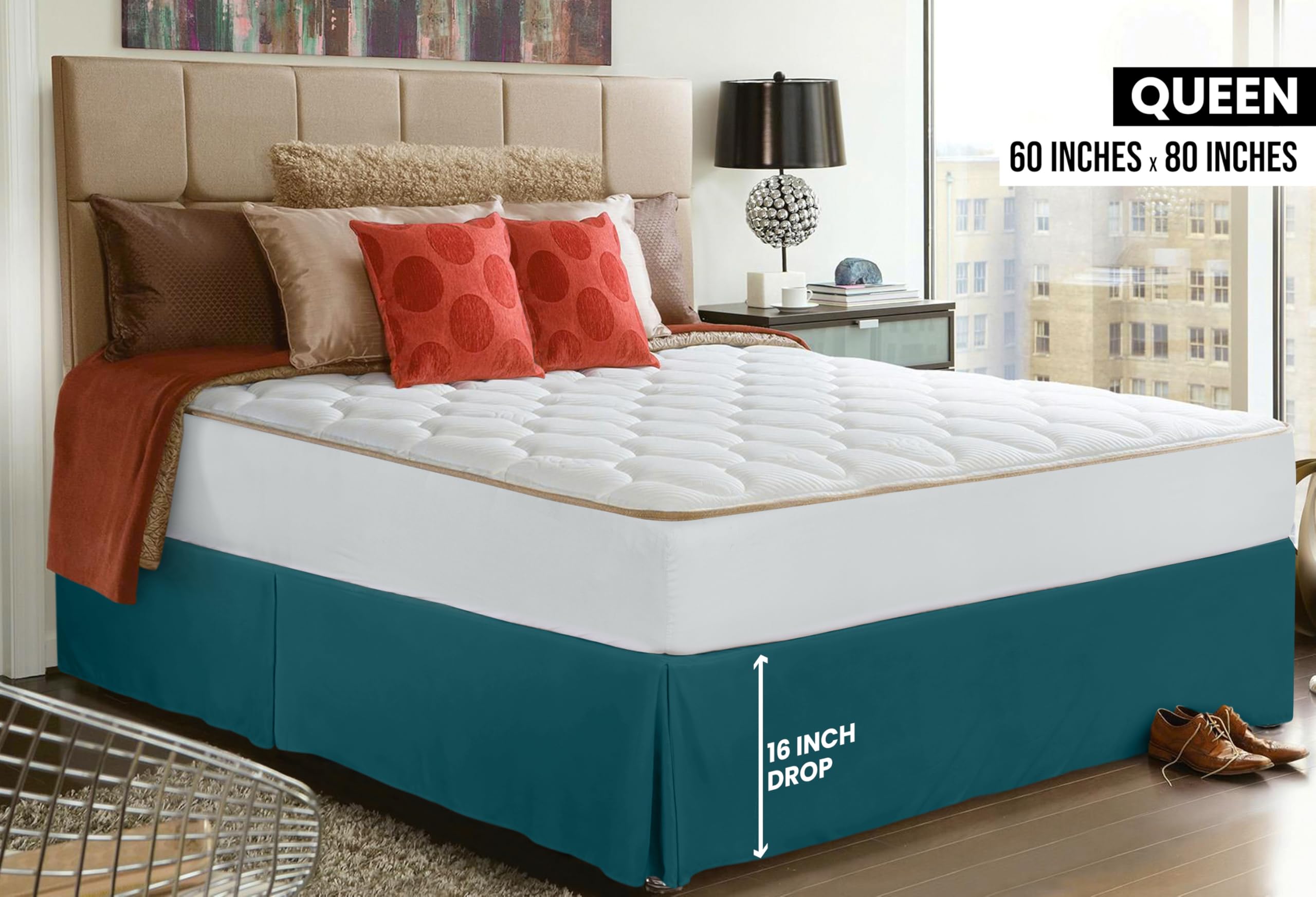 Foto 2 | Skirt Utopia Bedding Queen, Microfibra, 40 Cm, Caída - Venta Internacional.
