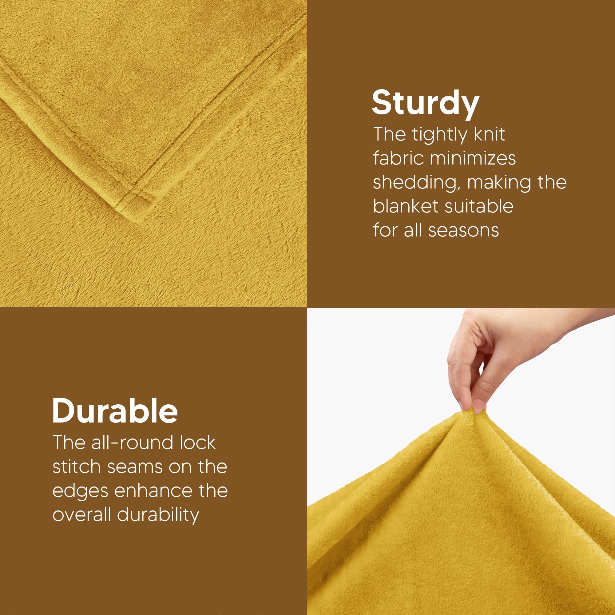 Foto 8 pulgar | Cama Polar Blanket Utopia, Tamaño Queen, Color Dorado, 300 G/m², Suave - Venta Internacional.