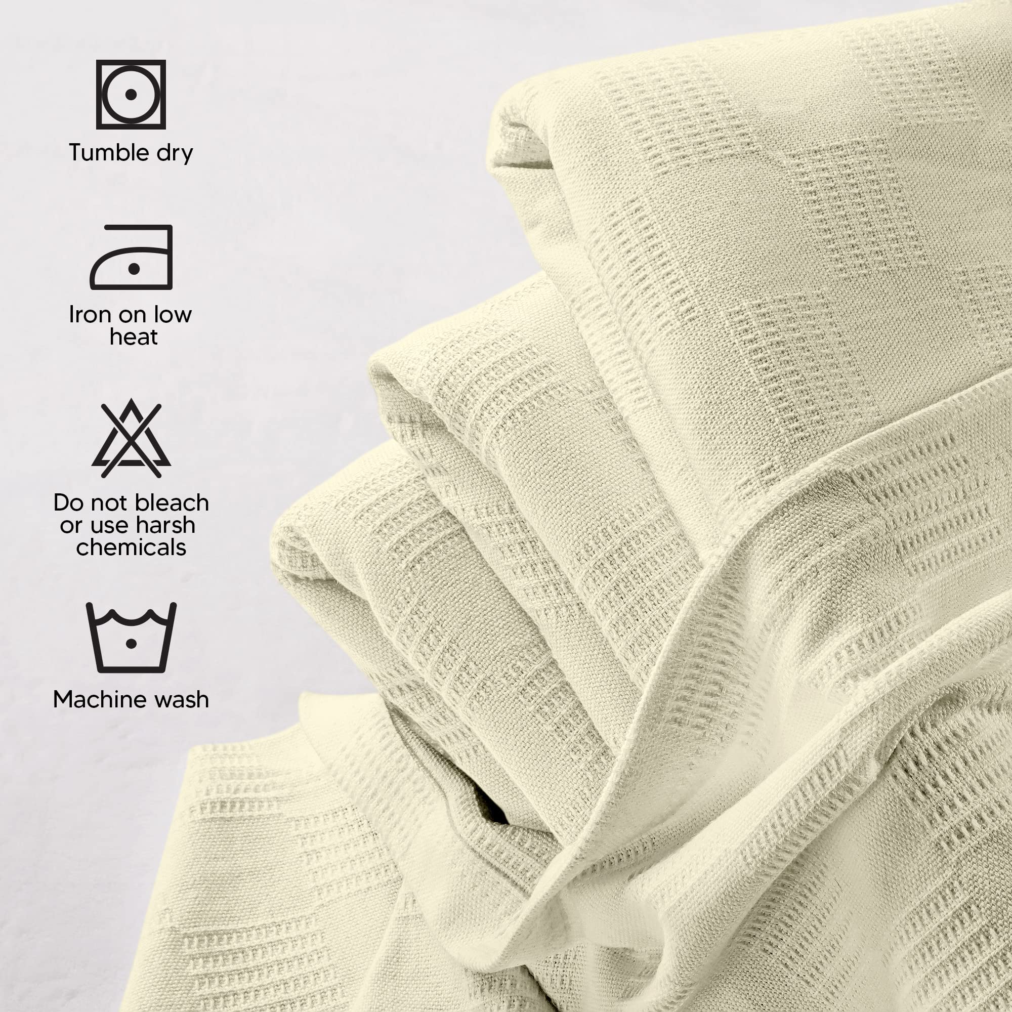 Foto 7 pulgar | Manta Utopia Bedding, Color Marfil, 100% Algodón, Tamaño Queen, 230 X 230 Cm - Venta Internacional.