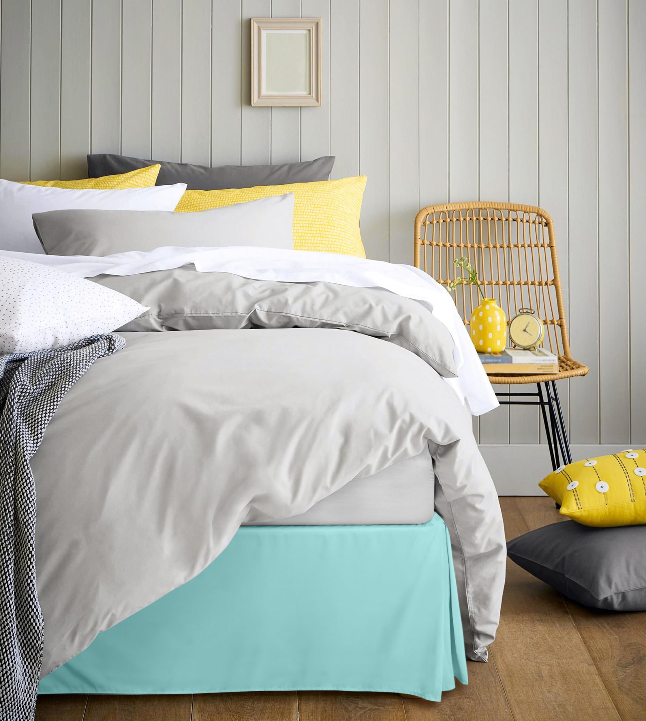 Foto 7 pulgar | Falda De Cama Utopia Bedding Queen Con Pliegues Cuádruples Y Volantes Azules - Venta Internacional.