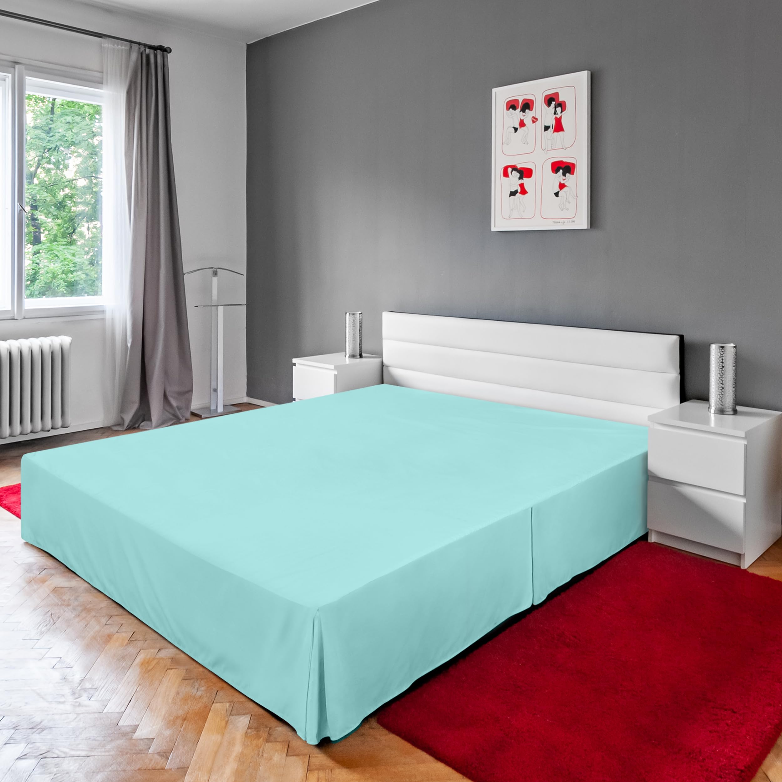 Foto 7 | Falda De Cama Utopia Bedding Queen Con Pliegues Cuádruples Y Volantes Azules - Venta Internacional.