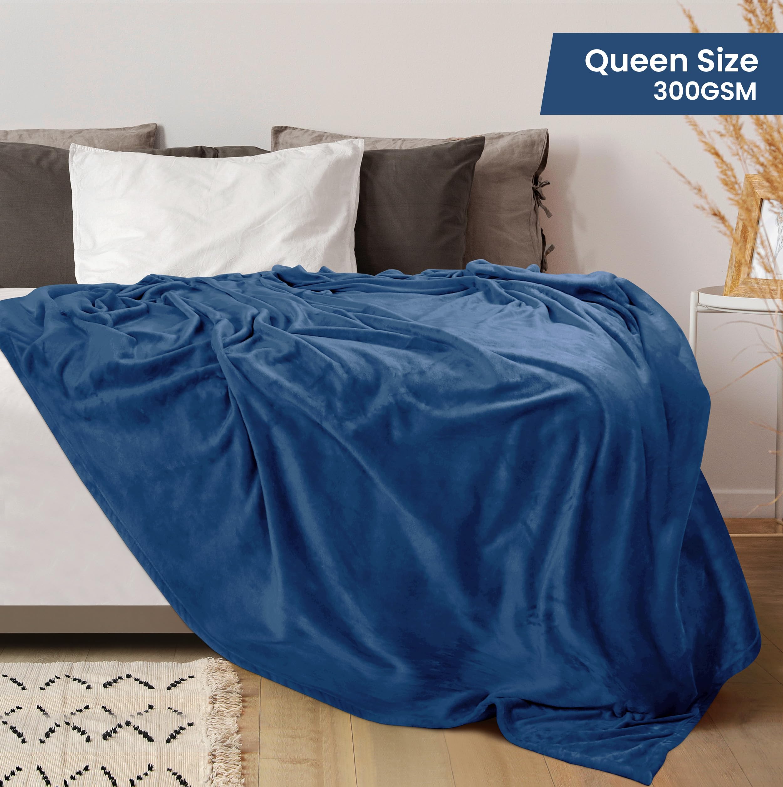 Foto 3 pulgar | Cama Polar Blanket Utopia, Tamaño Queen, Color Azul Real, 300 G/m² - Venta Internacional.