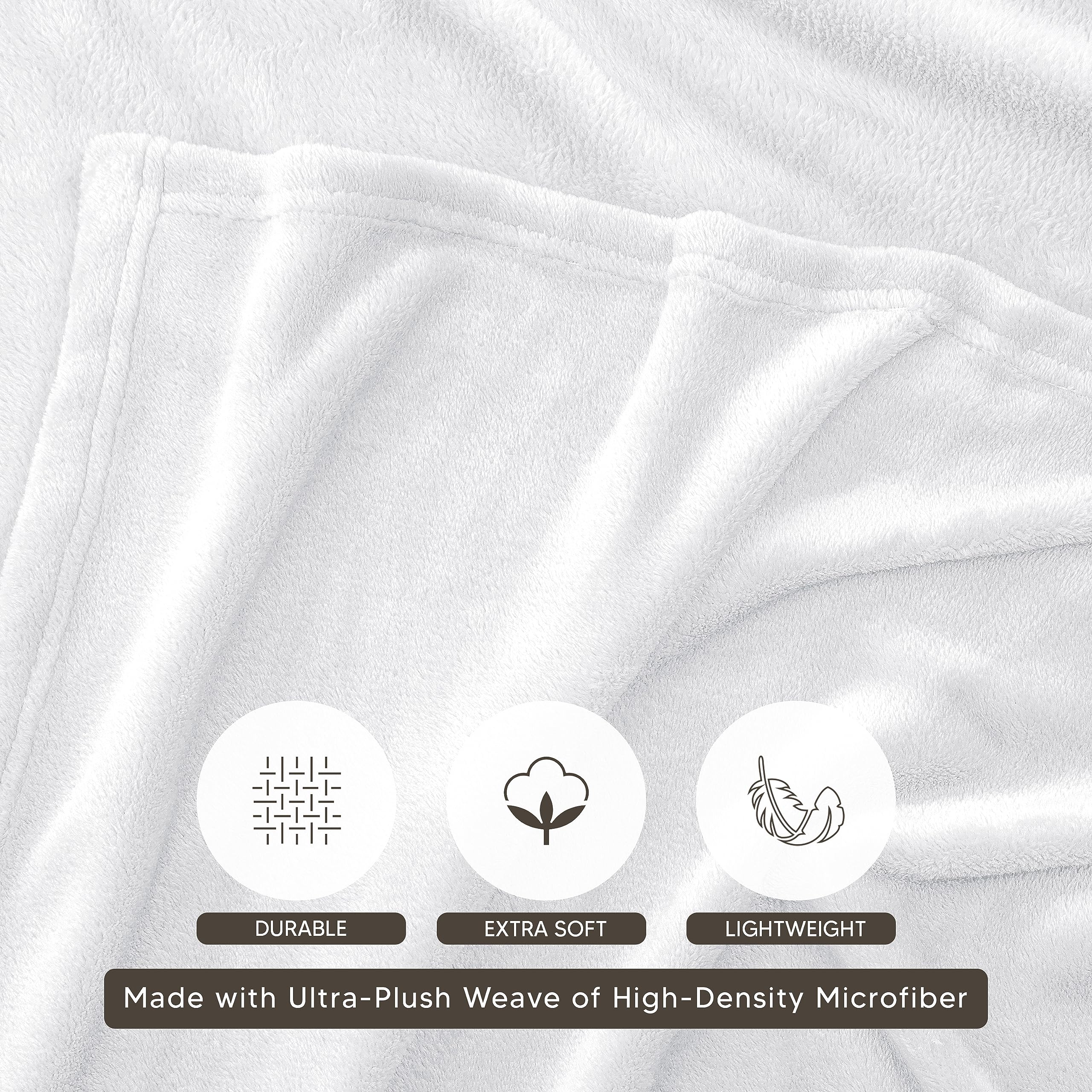 Foto 4 pulgar | Blanket Utopia Bedding, Forro Polar De Franela, Color Blanco, Tamaño Queen - Venta Internacional.