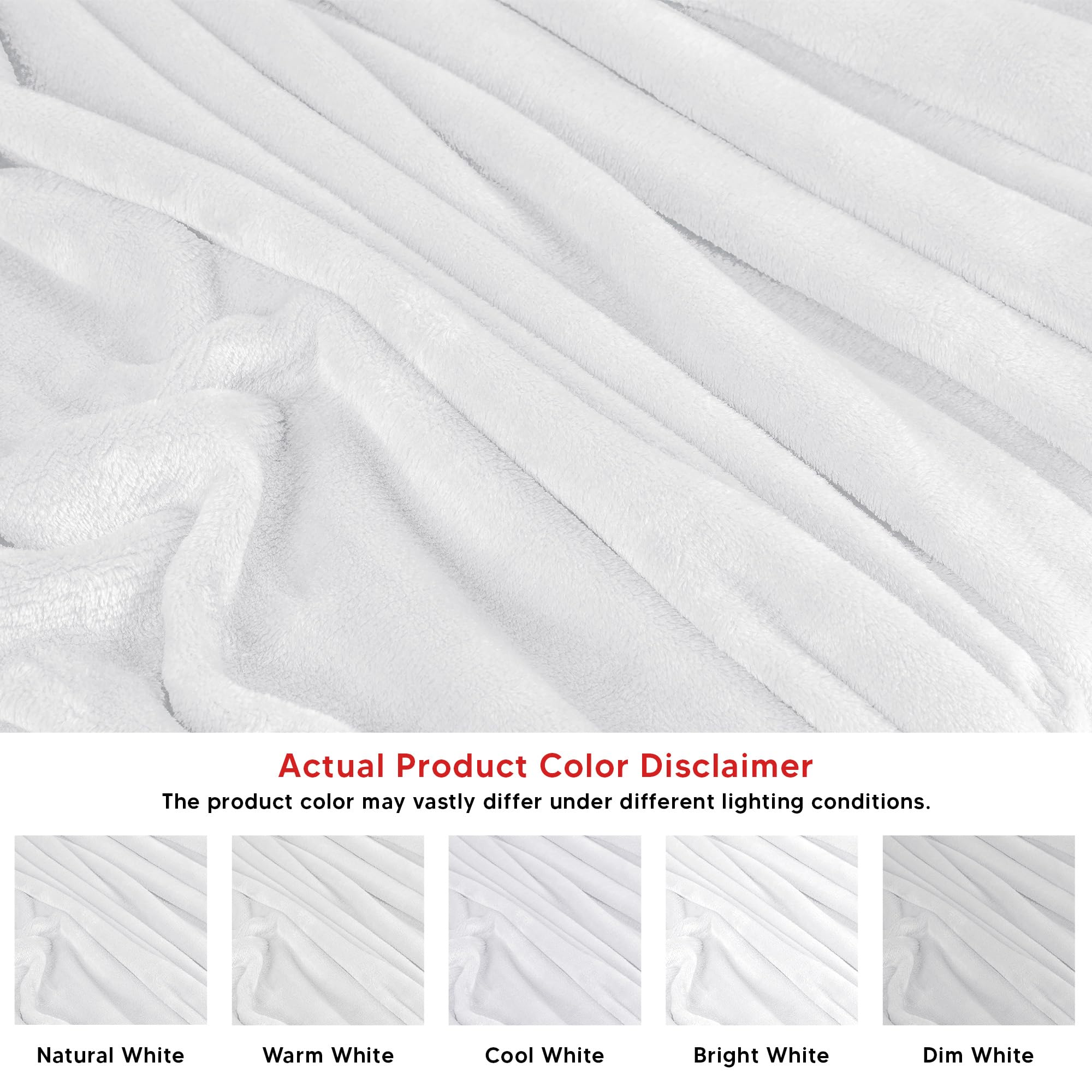 Foto 5 pulgar | Blanket Utopia Bedding, Forro Polar De Franela, Color Blanco, Tamaño Queen - Venta Internacional.