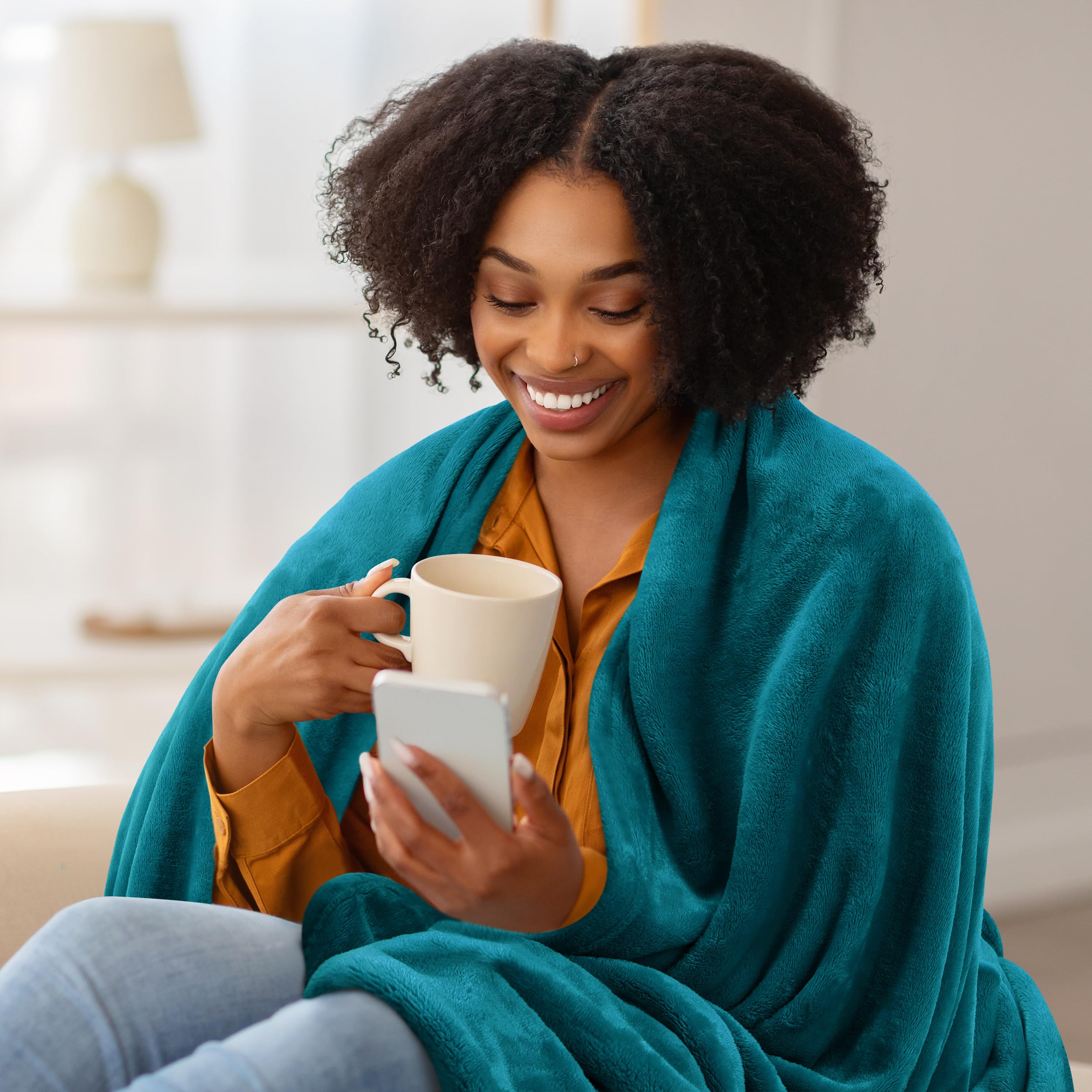 Foto 3 | Cama Polar Blanket Utopia, Tamaño King, Color Turquesa, 300 G/m² - Venta Internacional.