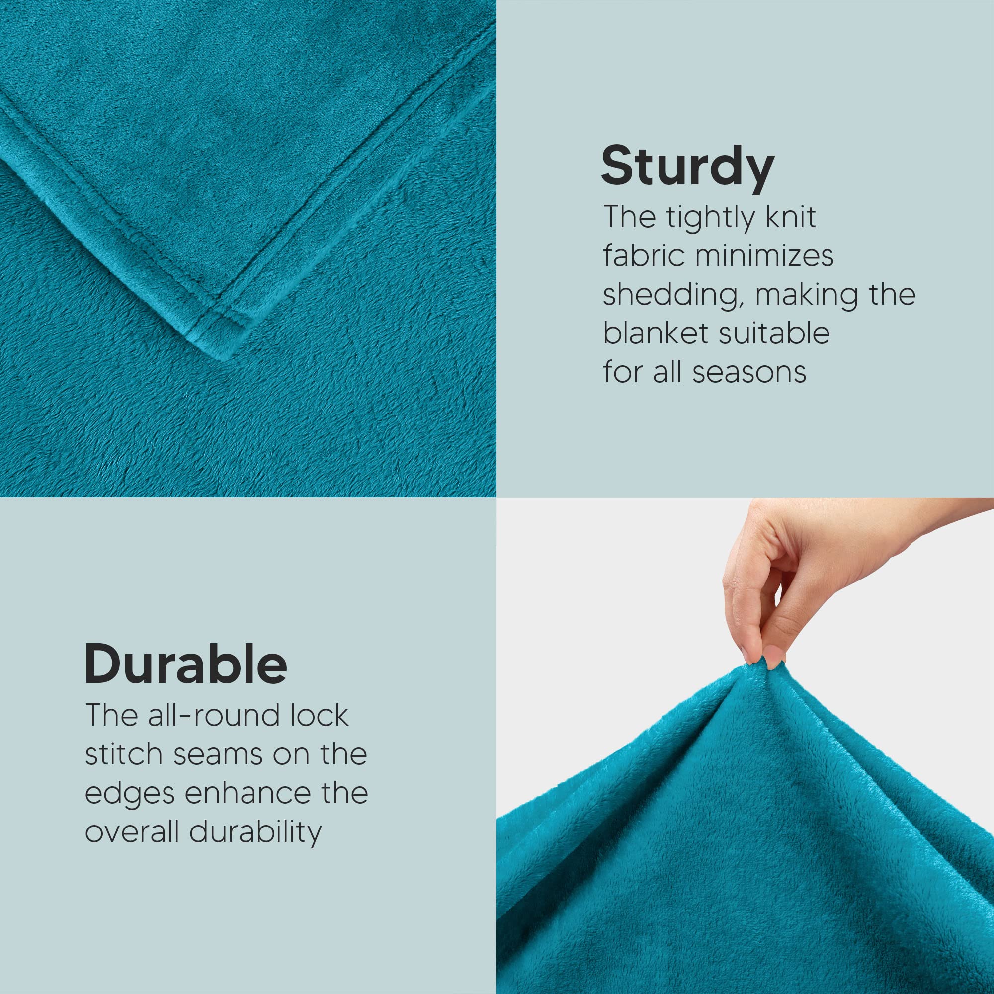 Foto 6 pulgar | Cama Polar Blanket Utopia, Tamaño King, Color Turquesa, 300 G/m² - Venta Internacional.