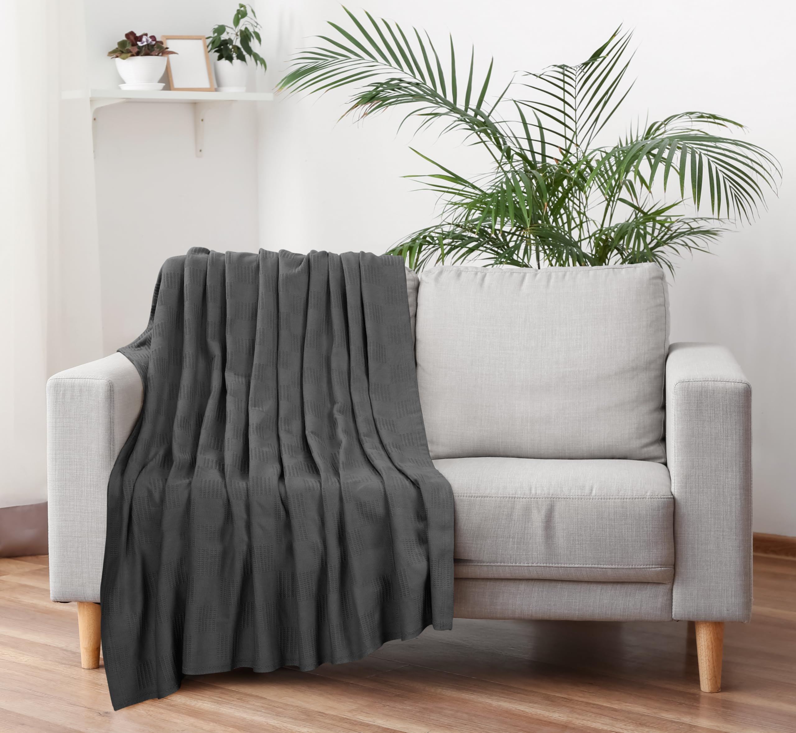 Foto 6 pulgar | Manta Blanket Utopia Bedding, 100% Algodón, Color Gris Ahumado, 150 X 125 Cm - Venta Internacional.