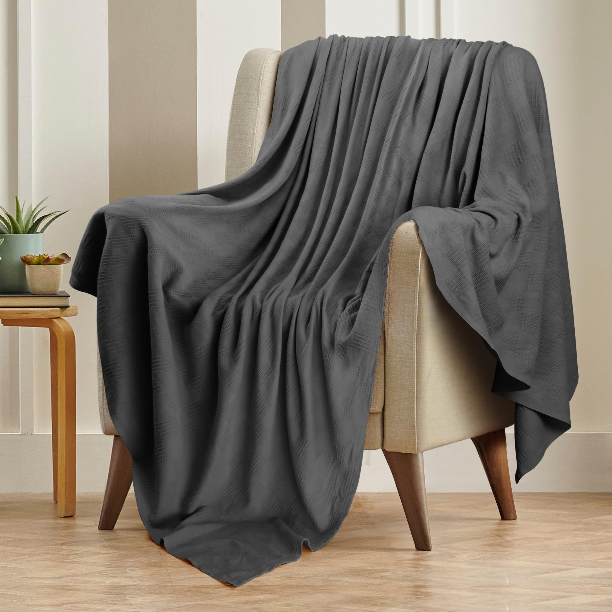 Foto 7 | Manta Blanket Utopia Bedding, 100% Algodón, Color Gris Ahumado, 150 X 125 Cm - Venta Internacional.