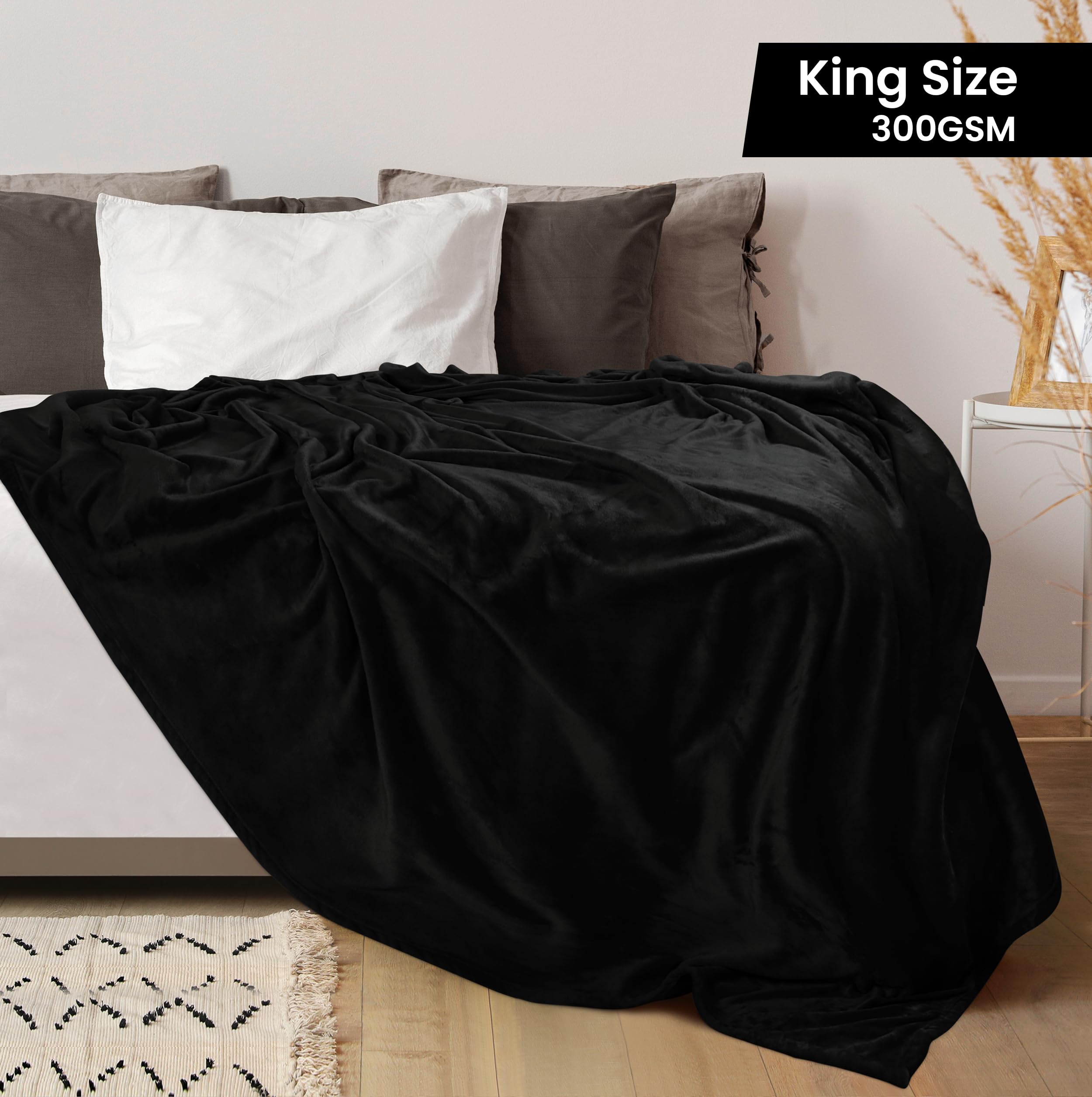 Foto 3 pulgar | Cama Polar Blanket Utopia, Tamaño King, Color Negro, 300 G/m², Microfibra - Venta Internacional.