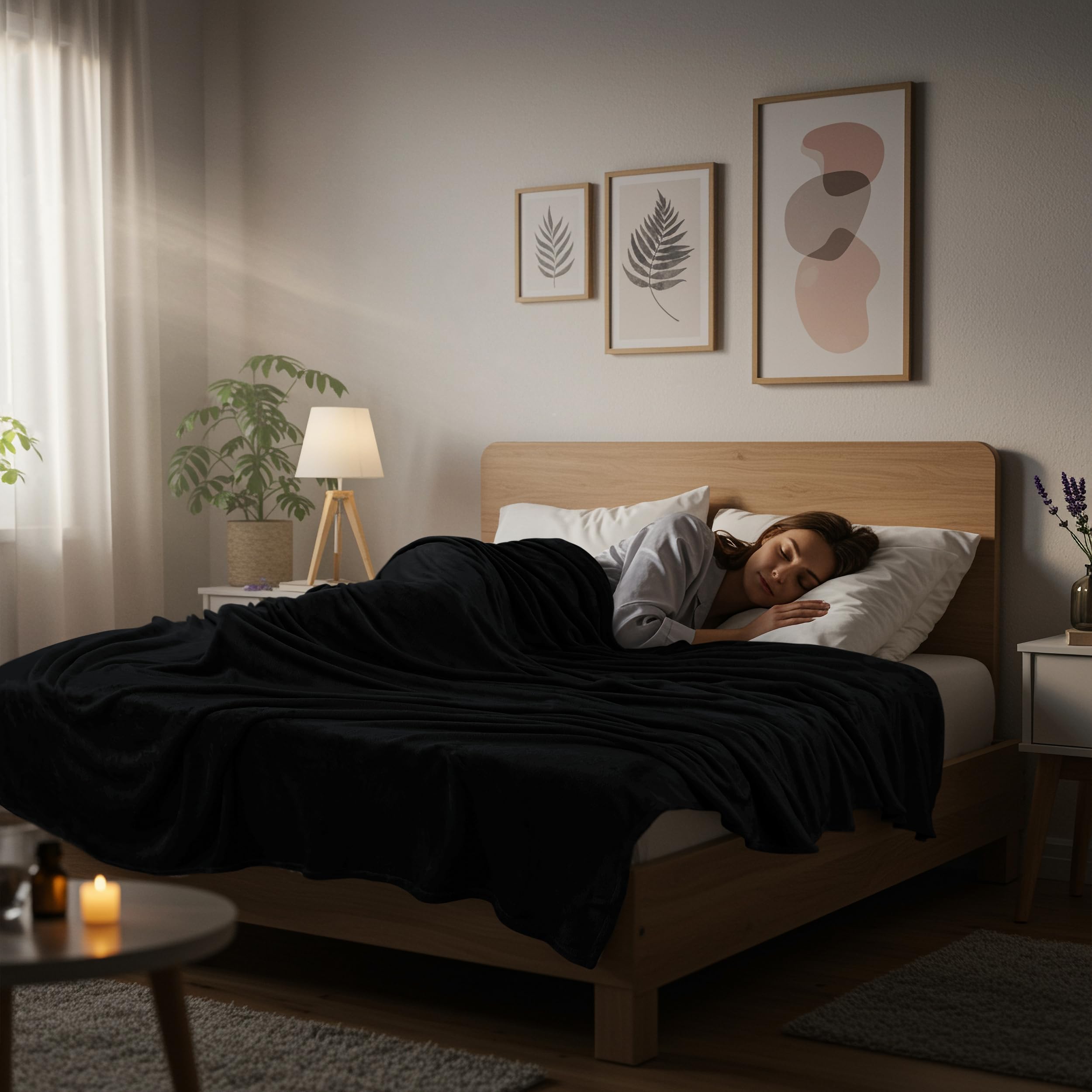 Foto 7 pulgar | Cama Polar Blanket Utopia, Tamaño King, Color Negro, 300 G/m², Microfibra - Venta Internacional.