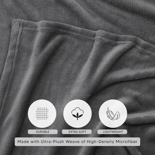 Foto 3 | Blanket Utopia Bedding, Forro Polar De Franela, Color Gris, Tamaño King Size (230 X 260 Cm) - Venta Internacional.