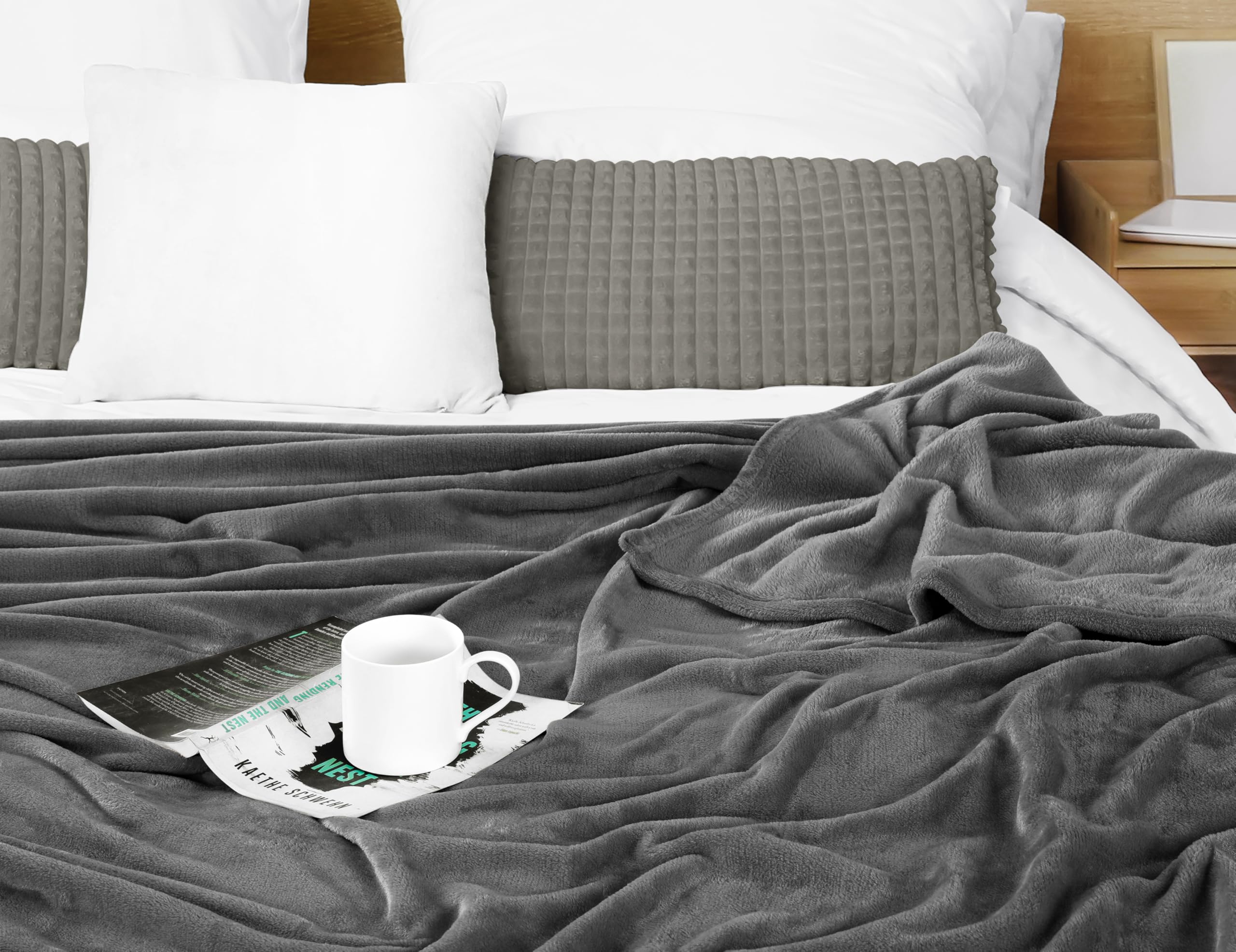Foto 6 pulgar | Blanket Utopia Bedding, Forro Polar De Franela, Color Gris, Tamaño King Size (230 X 260 Cm) - Venta Internacional.