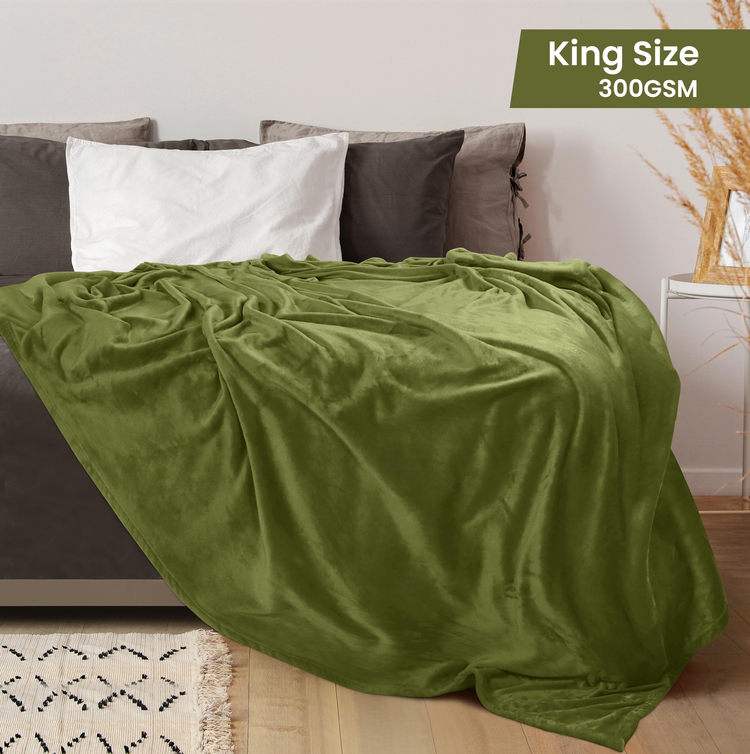 Foto 3 pulgar | Cama Polar Blanket Utopia, Tamaño King, Color Oliva, 300 G/m², Microfibra - Venta Internacional.
