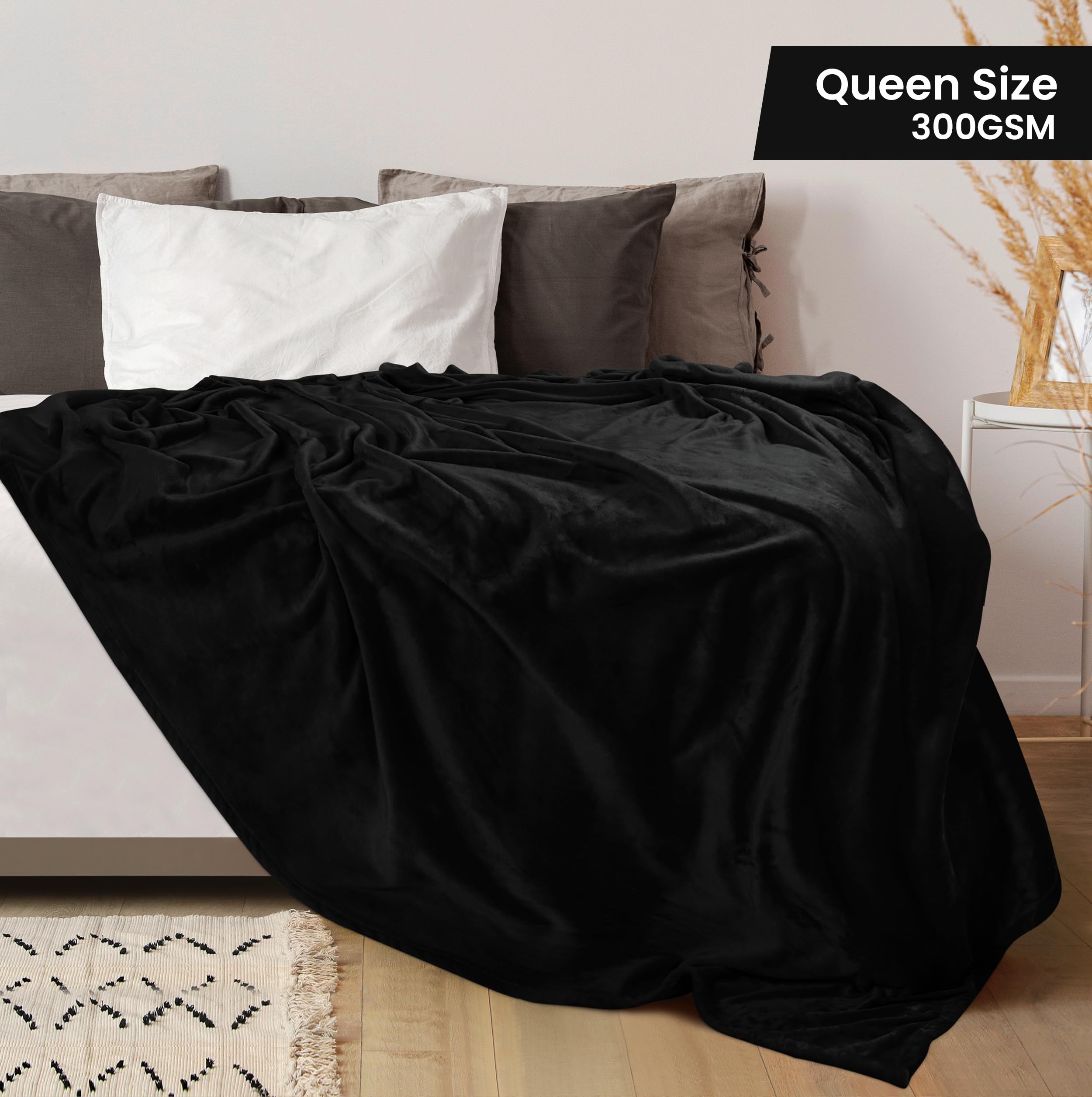 Foto 3 pulgar | Cama Polar Blanket Utopia, Tamaño Queen, Color Negro, 300 G/m² - Venta Internacional.