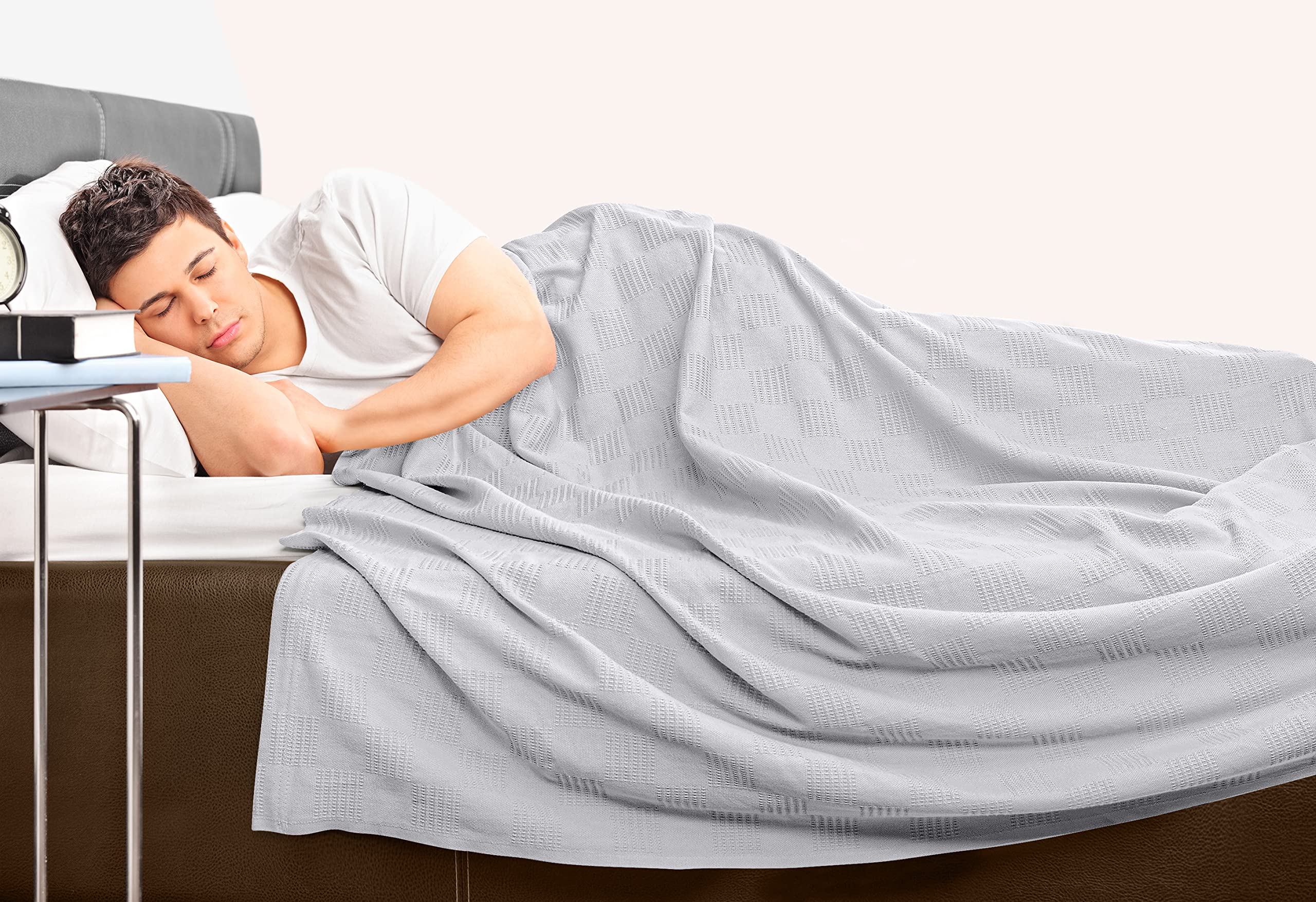 Foto 8 pulgar | Manta Blanket Utopia Bedding, 100% Algodón, Color Plateado, 150 X 125 Cm - Venta Internacional.